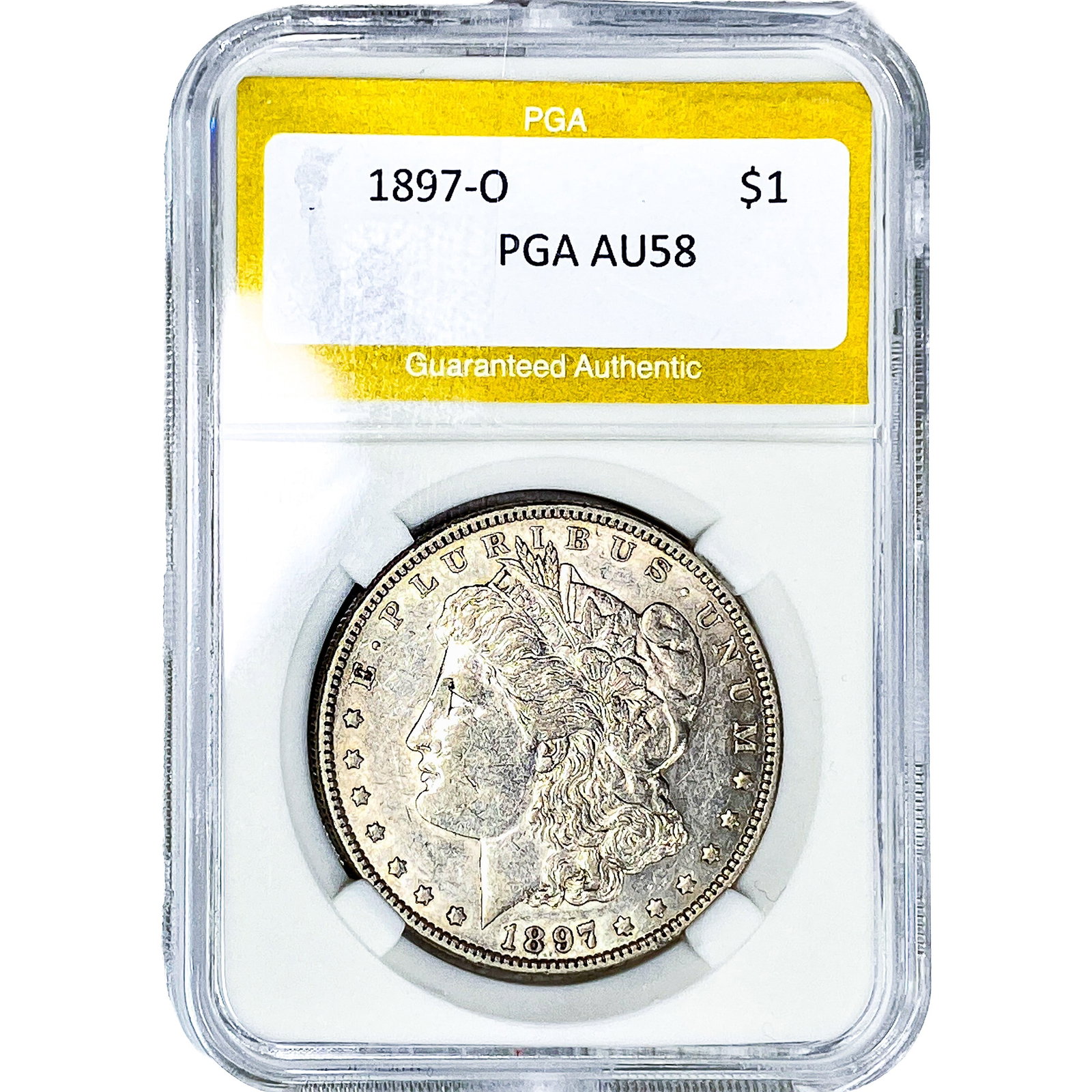 1897-O Morgan Silver Dollar PGA AU58: 1897-O Morgan Silver Dollar PGA AU58