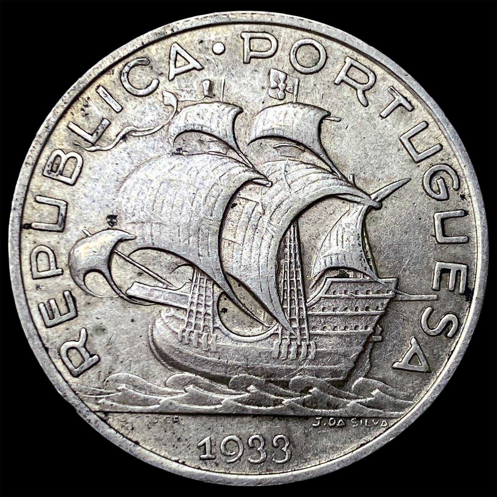 1933 Portugal Silver 5 Escudos: 1933 Portugal Silver 5 Escudos