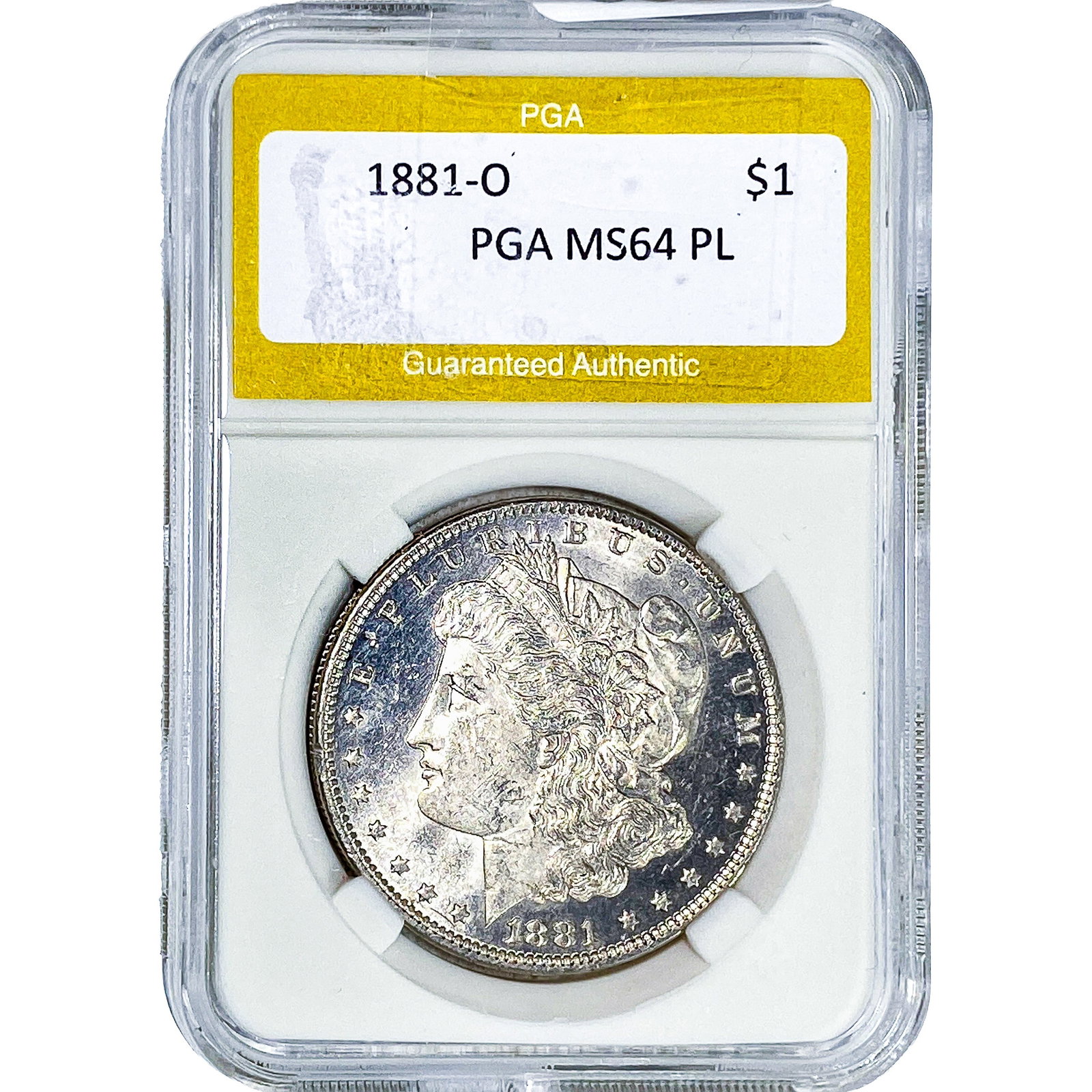 1881-O Morgan Silver Dollar PGA MS64: 1881-O Morgan Silver Dollar PGA MS64