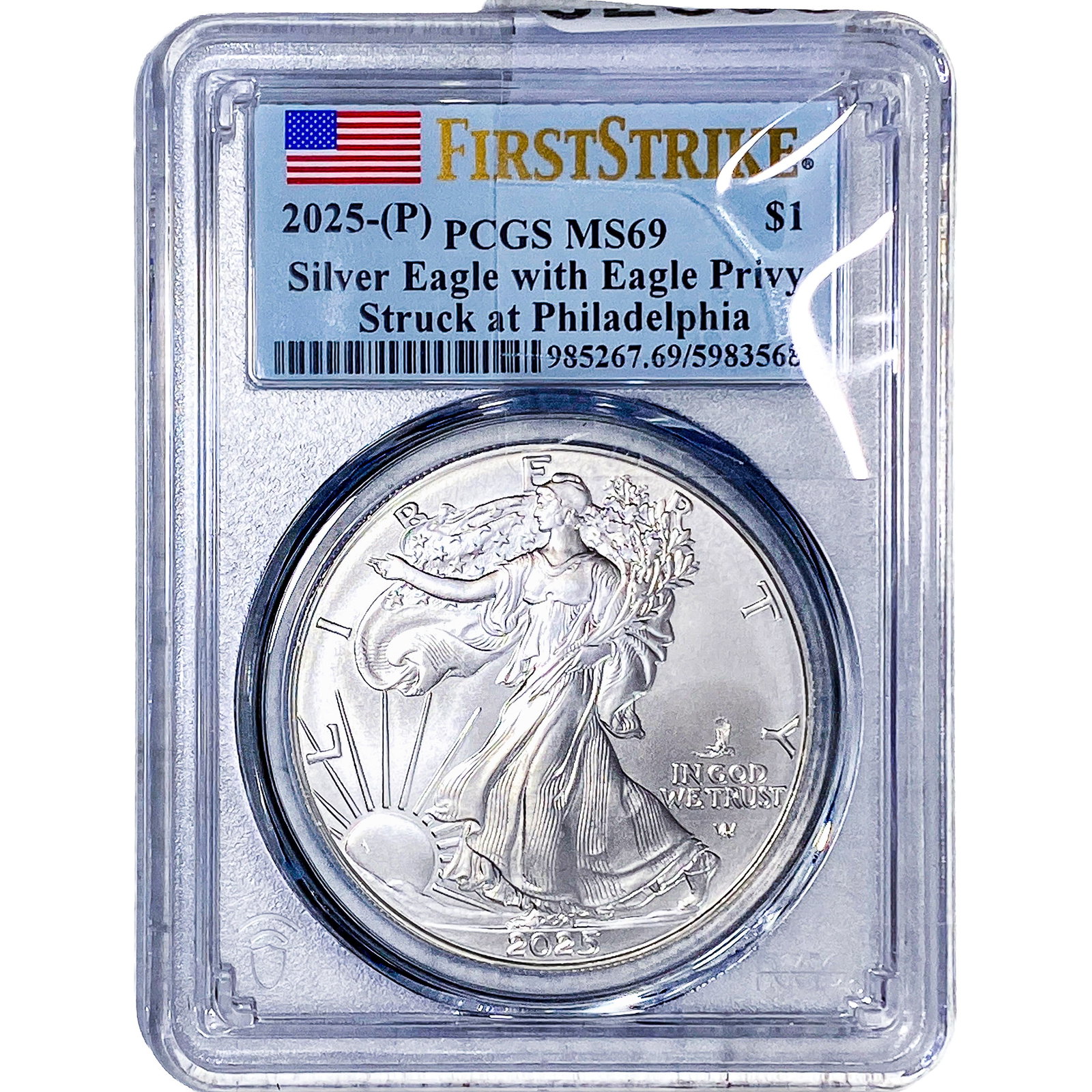 2025 Silver Eagle PCGS MS69: 2025 Silver Eagle PCGS MS69