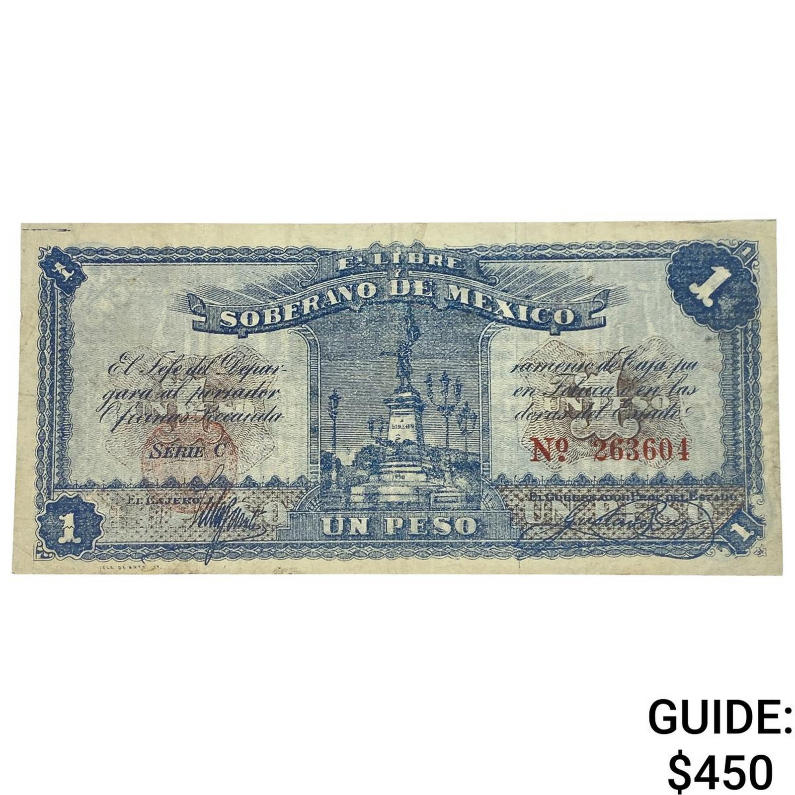 1915 Free and Sovereign State of Mexico 1 Peso: 1915 Free and Sovereign State of Mexico 1 Peso
