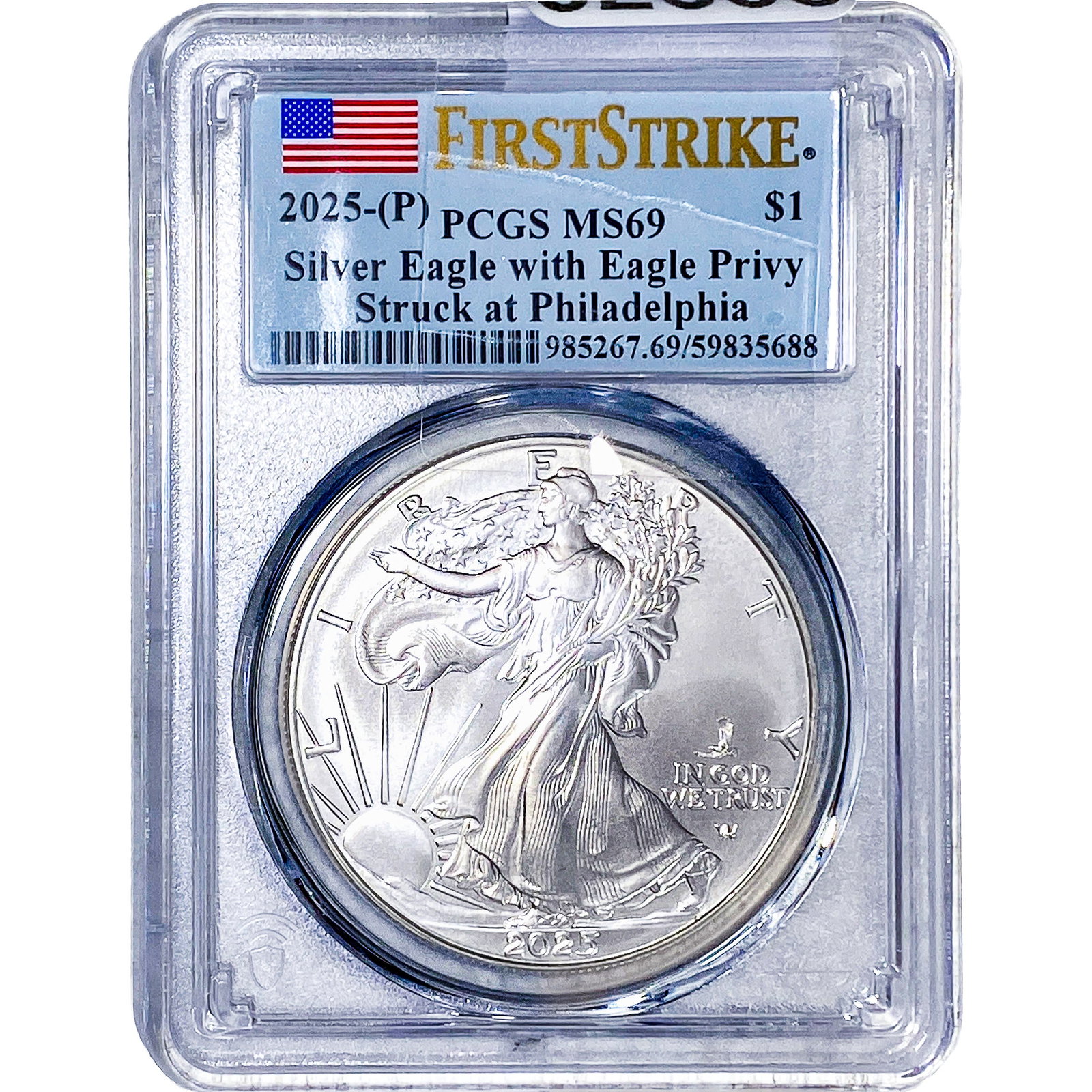 2025 Silver Eagle PCGS MS69: 2025 Silver Eagle PCGS MS69