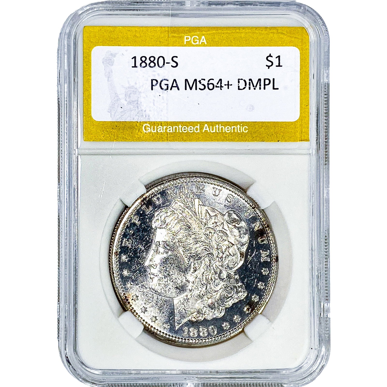 1880-S Morgan Silver Dollar PGA MS64+ DMPL: 1880-S Morgan Silver Dollar PGA MS64+ DMPL