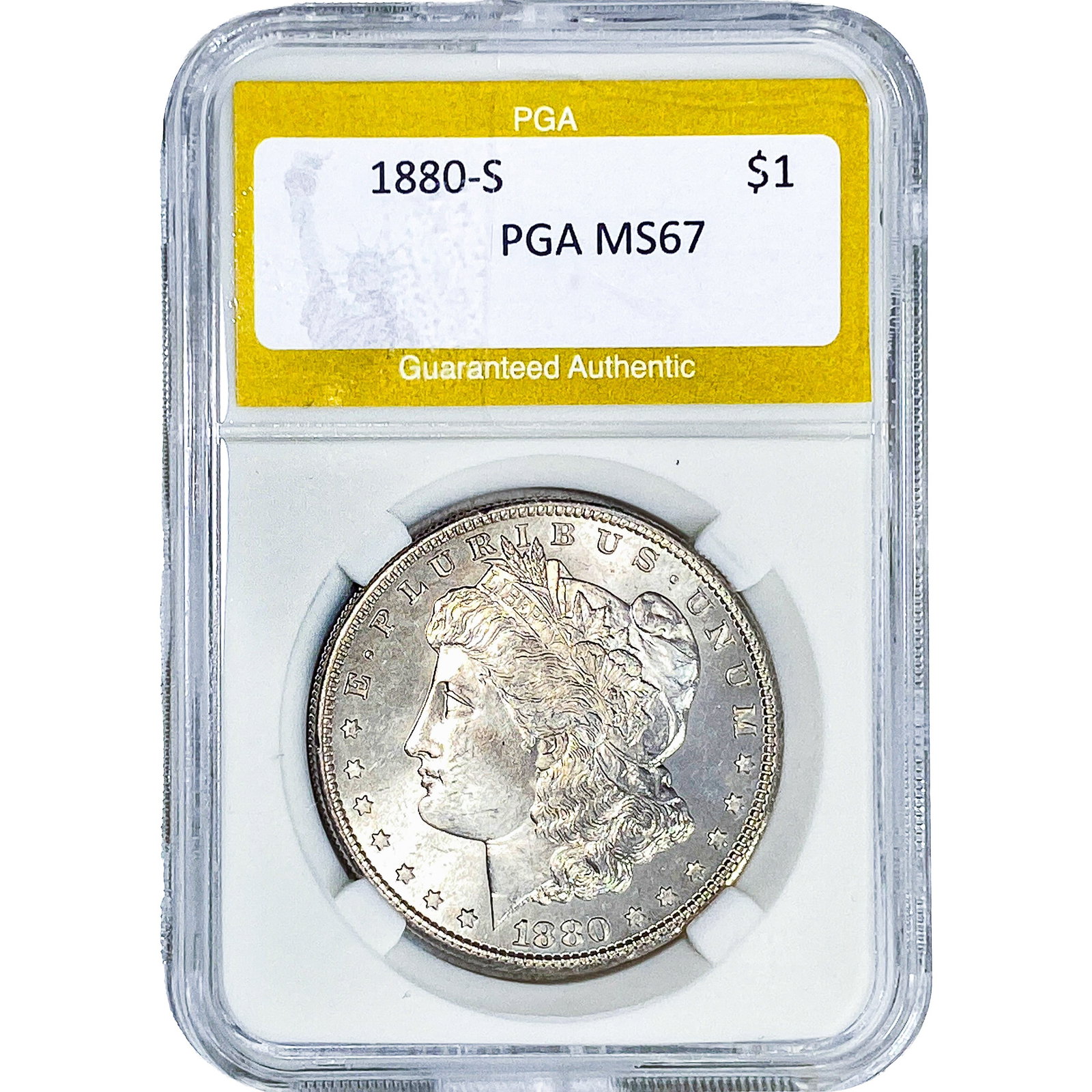 1880-S Morgan Silver Dollar PGA MS67: 1880-S Morgan Silver Dollar PGA MS67