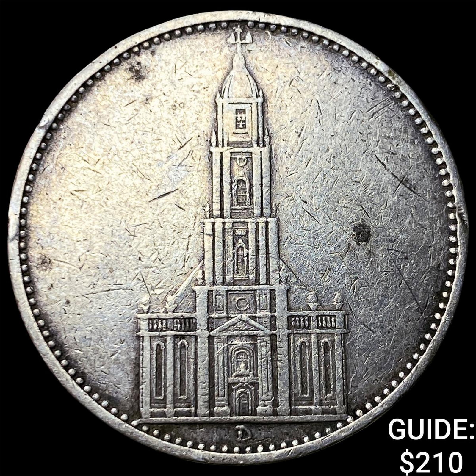 1935D German Silver 5 Mark: 1935D German Silver 5 Mark