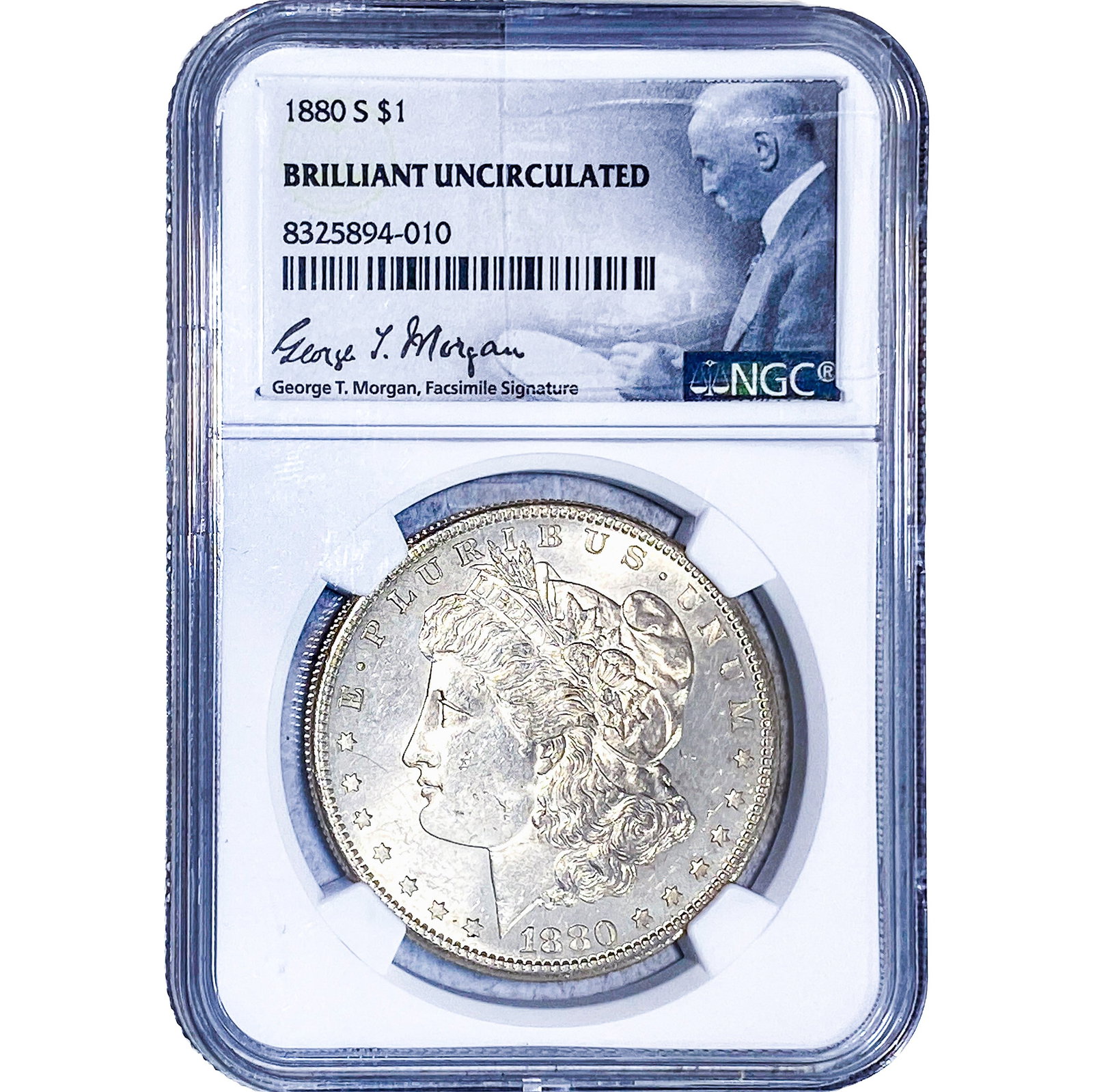 1880-S Morgan Silver Dollar NGC BU: 1880-S Morgan Silver Dollar NGC BU