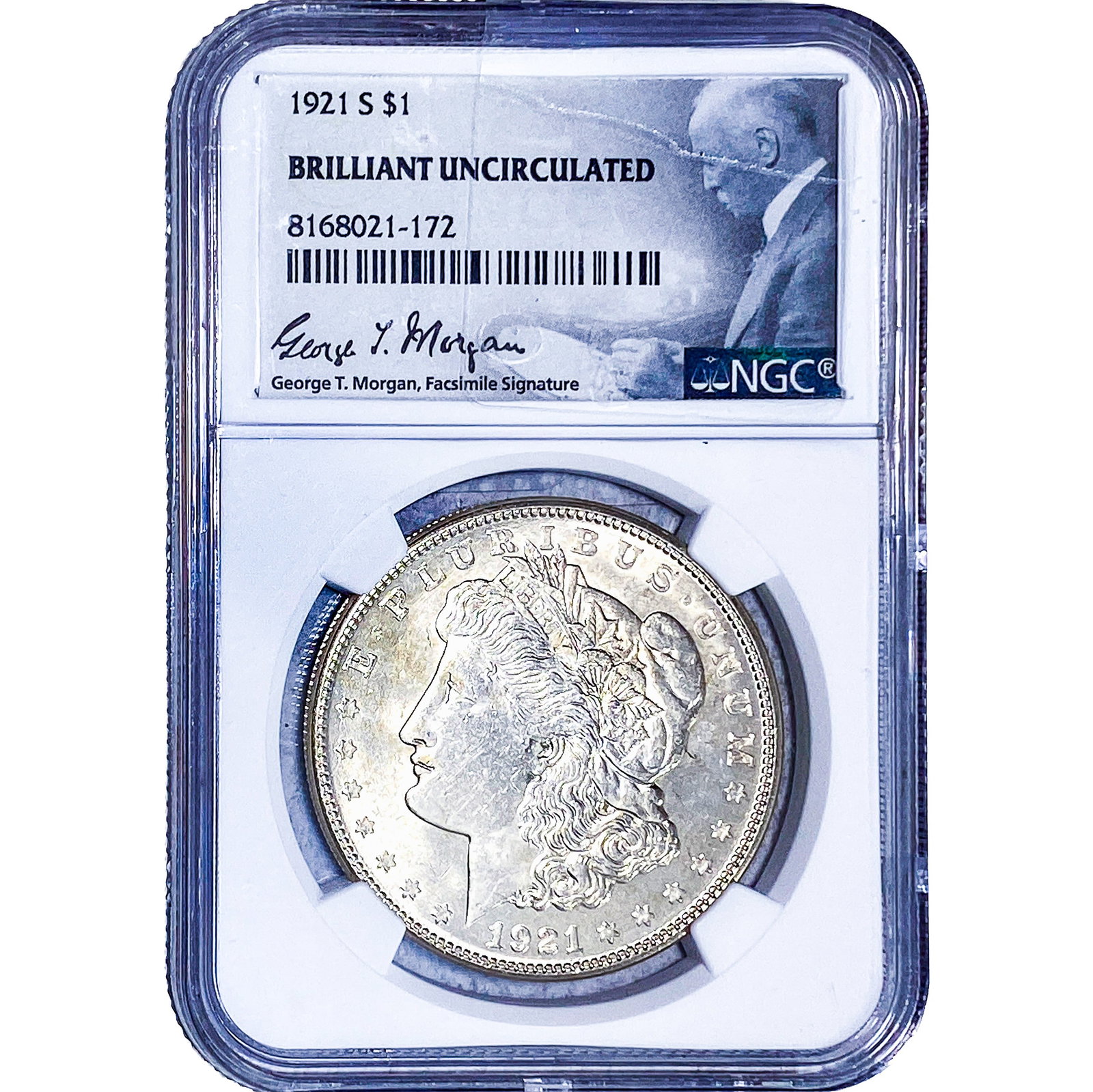 1921-S Morgan Silver Dollar NGC BU: 1921-S Morgan Silver Dollar NGC BU