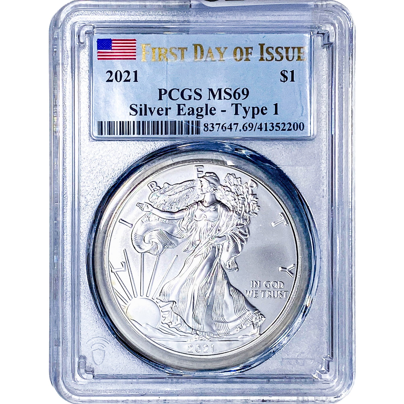 2021 Silver Eagle PCGS MS69: 2021 Silver Eagle PCGS MS69