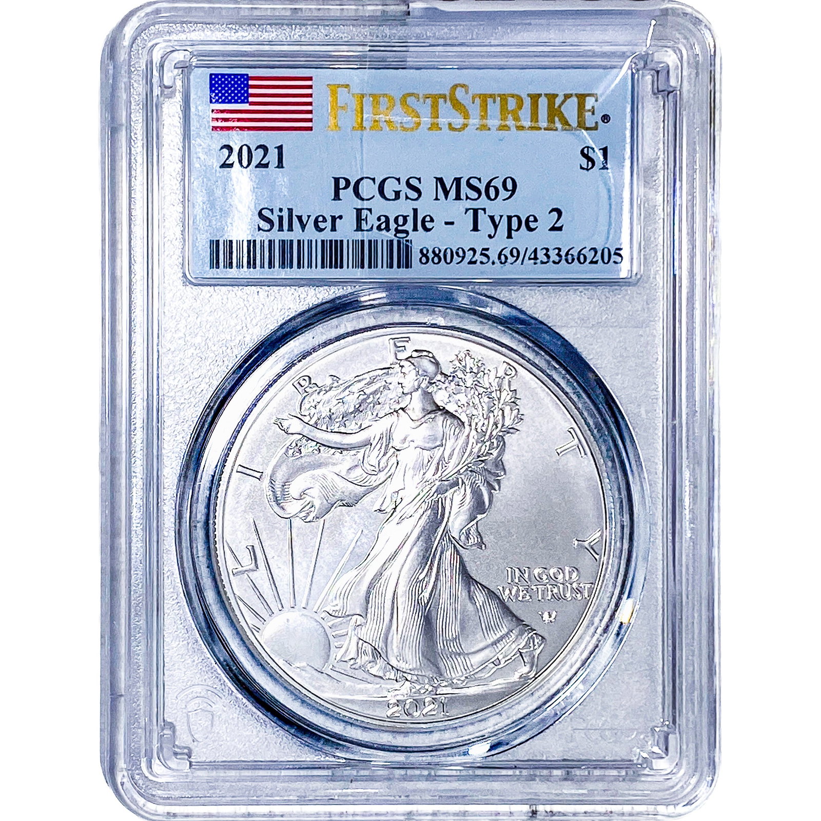 2021 Silver Eagle PCGS MS69 (1 of 2)