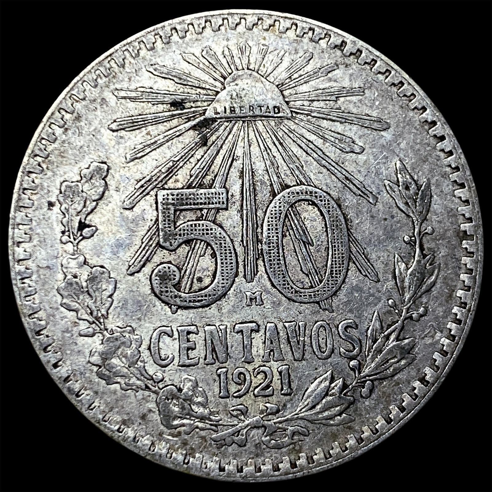 1921 Mexico Silver 50 Centavos: 1921 Mexico Silver 50 Centavos