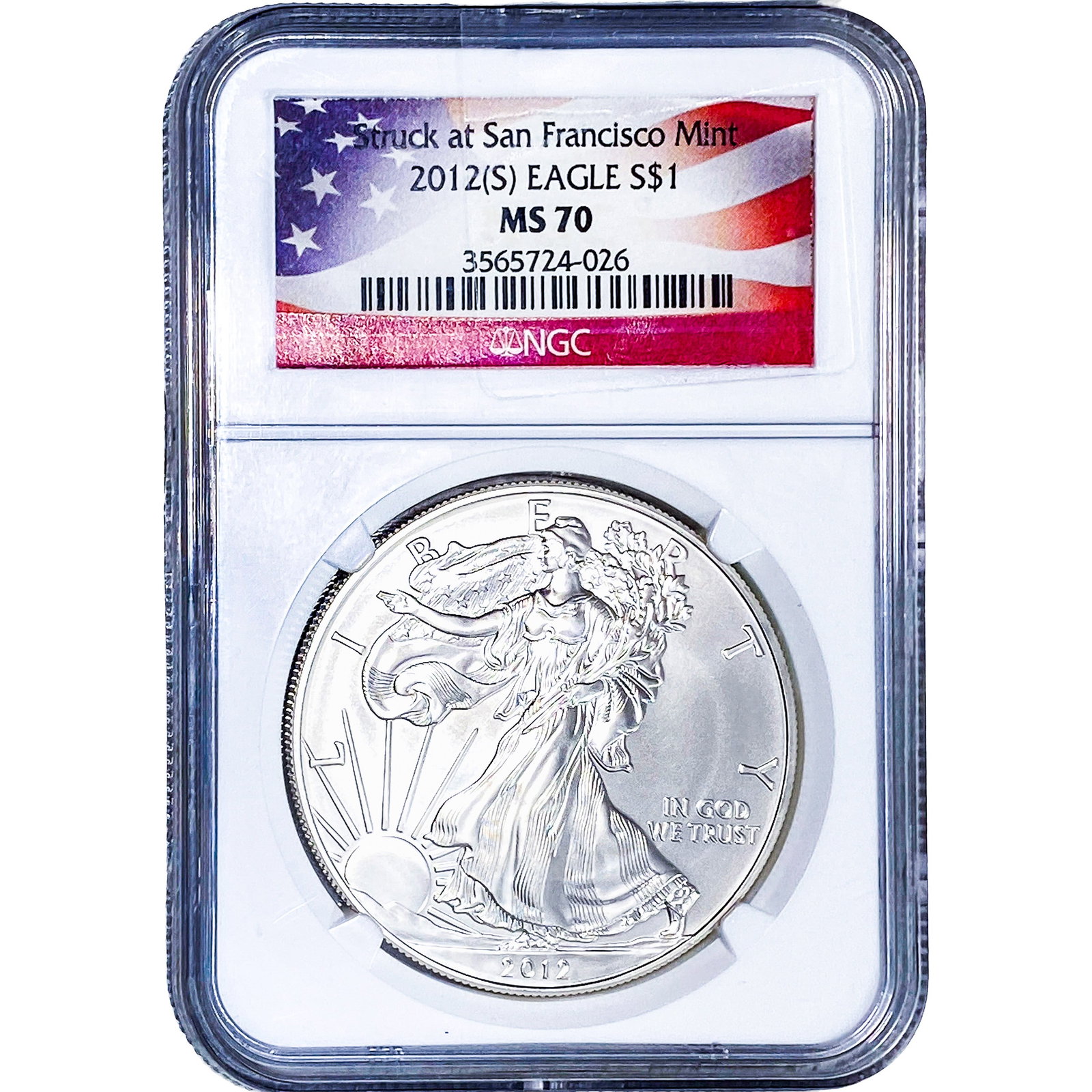 2012-S Silver Eagle NGC MS70: 2012-S Silver Eagle NGC MS70