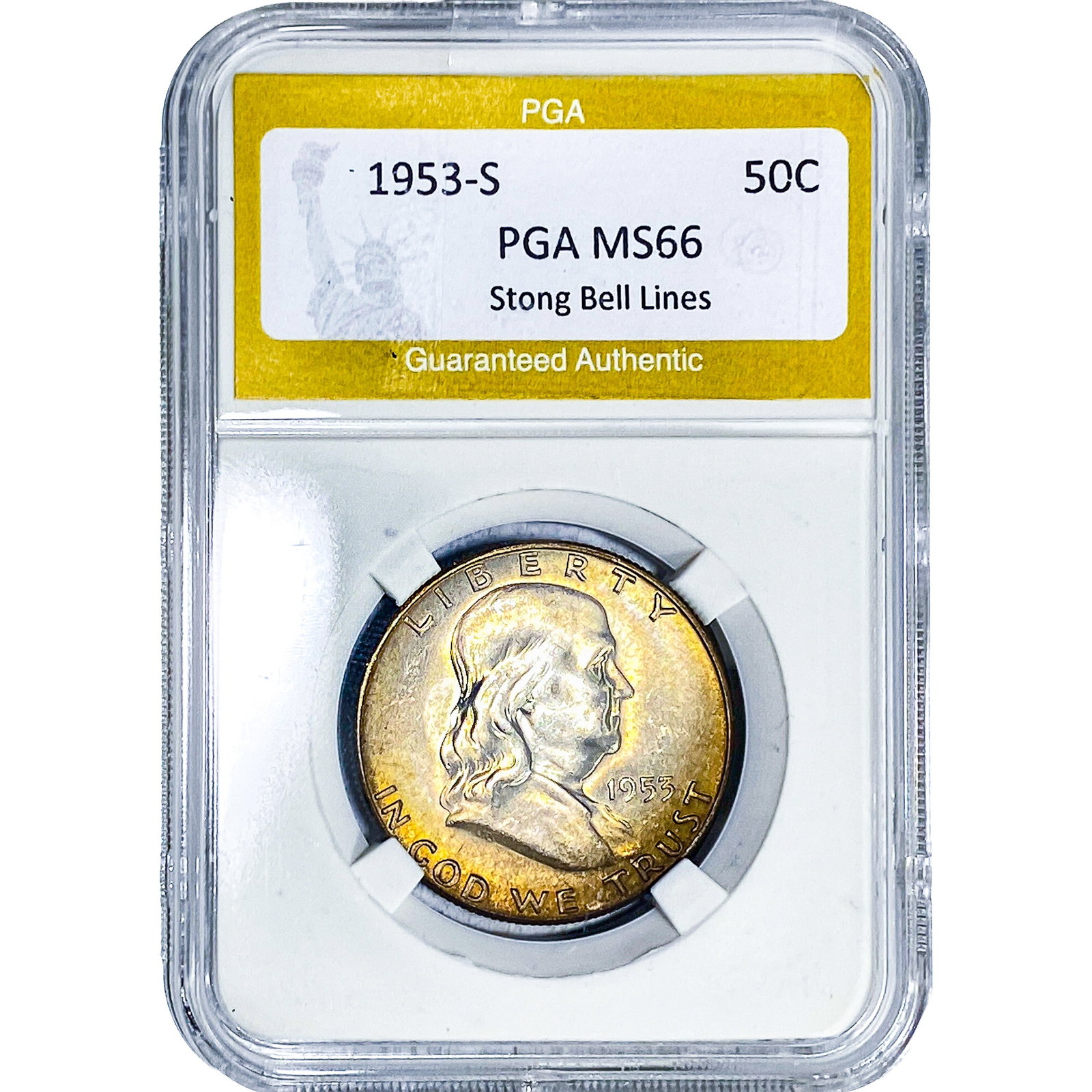 1953-S Franklin Half Dollar PGA MS66: 1953-S Franklin Half Dollar PGA MS66