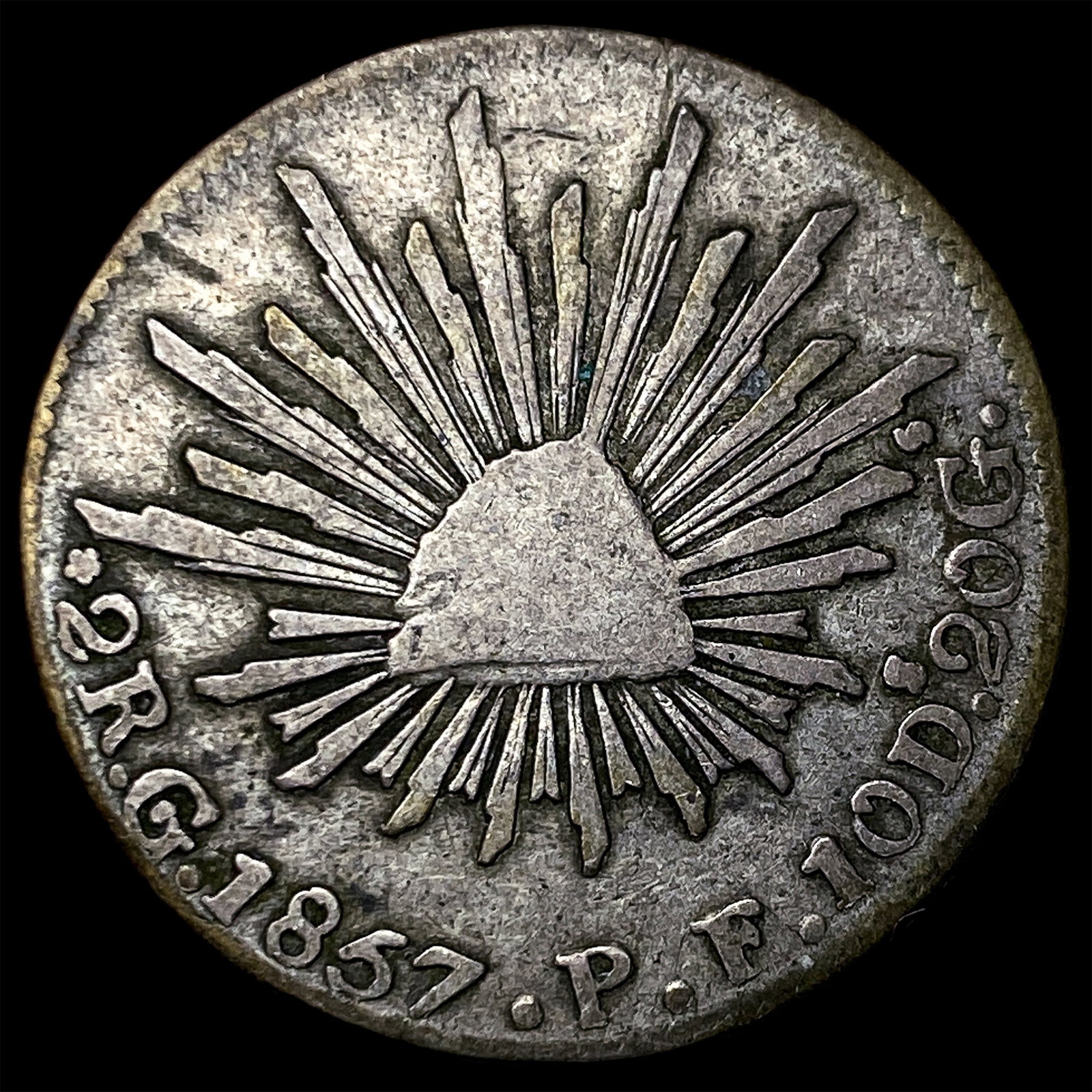 1857 Mexico Silver 2 Reales .1963oz ASW: 1857 Mexico Silver 2 Reales .1963oz ASW
