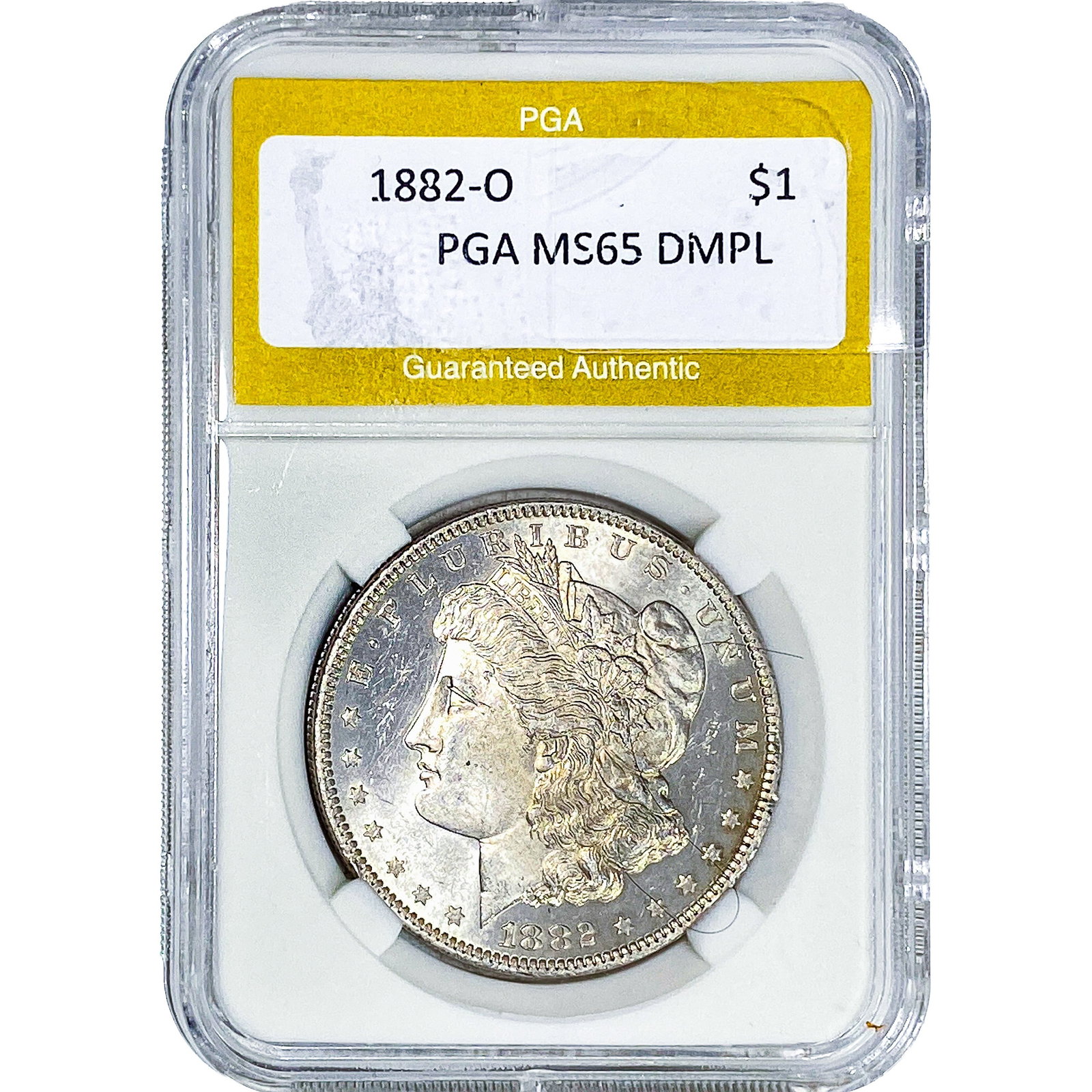 1882-O Morgan Silver Dollar PGA MS65 DMPL: 1882-O Morgan Silver Dollar PGA MS65 DMPL