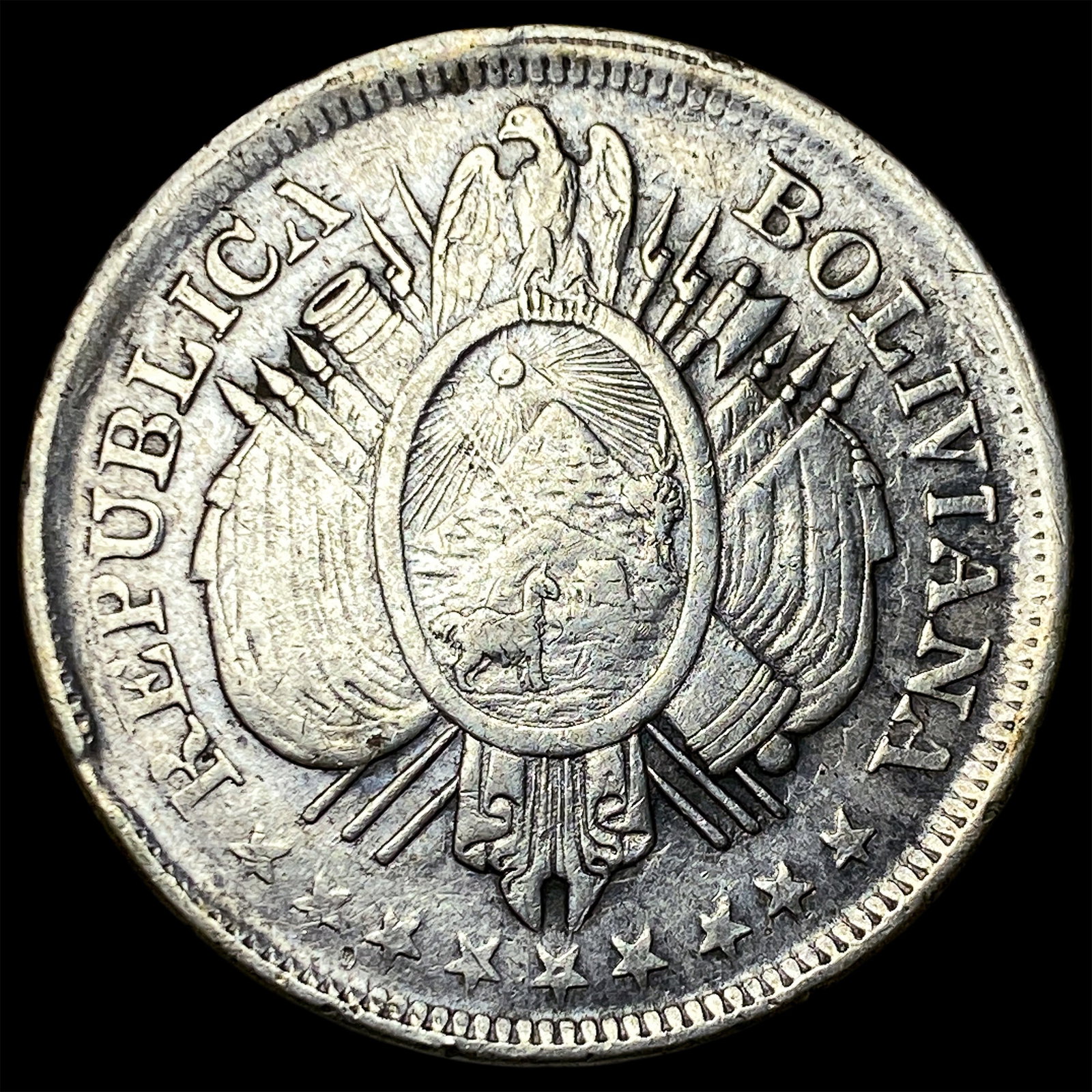 1990 Bolivia Silver 50 Cents: 1990 Bolivia Silver 50 Cents