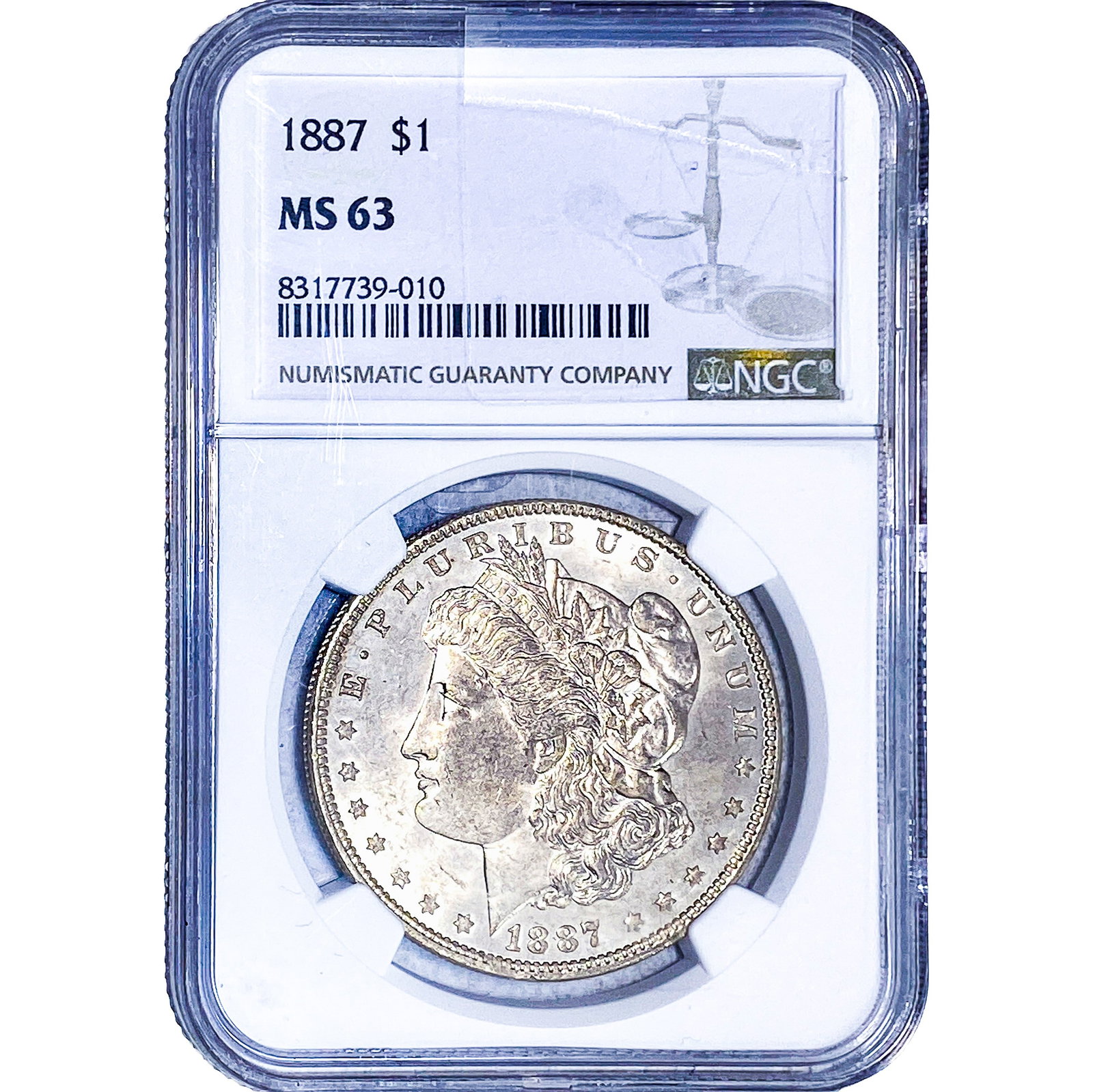 1887 Morgan Silver Dollar NGC MS63: 1887 Morgan Silver Dollar NGC MS63