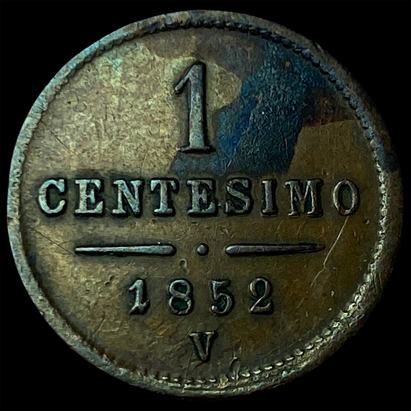 1852 Italy Lombardy-Venetia Copper Centesimo: 1852 Italy Lombardy-Venetia Copper Centesimo