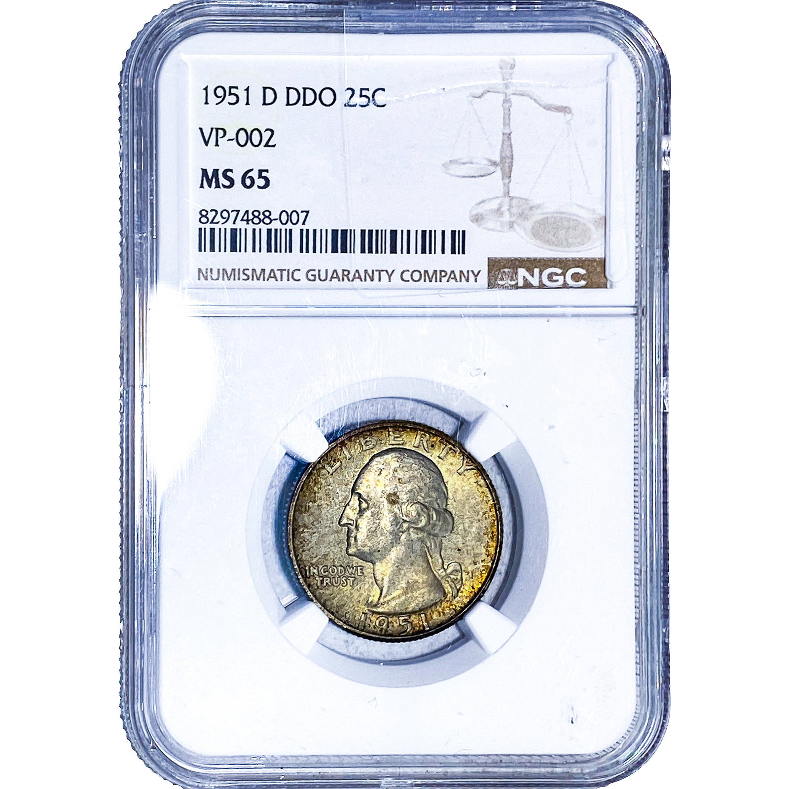1951-D Washington Silver Quarter NGC MS65: 1951-D Washington Silver Quarter NGC MS65