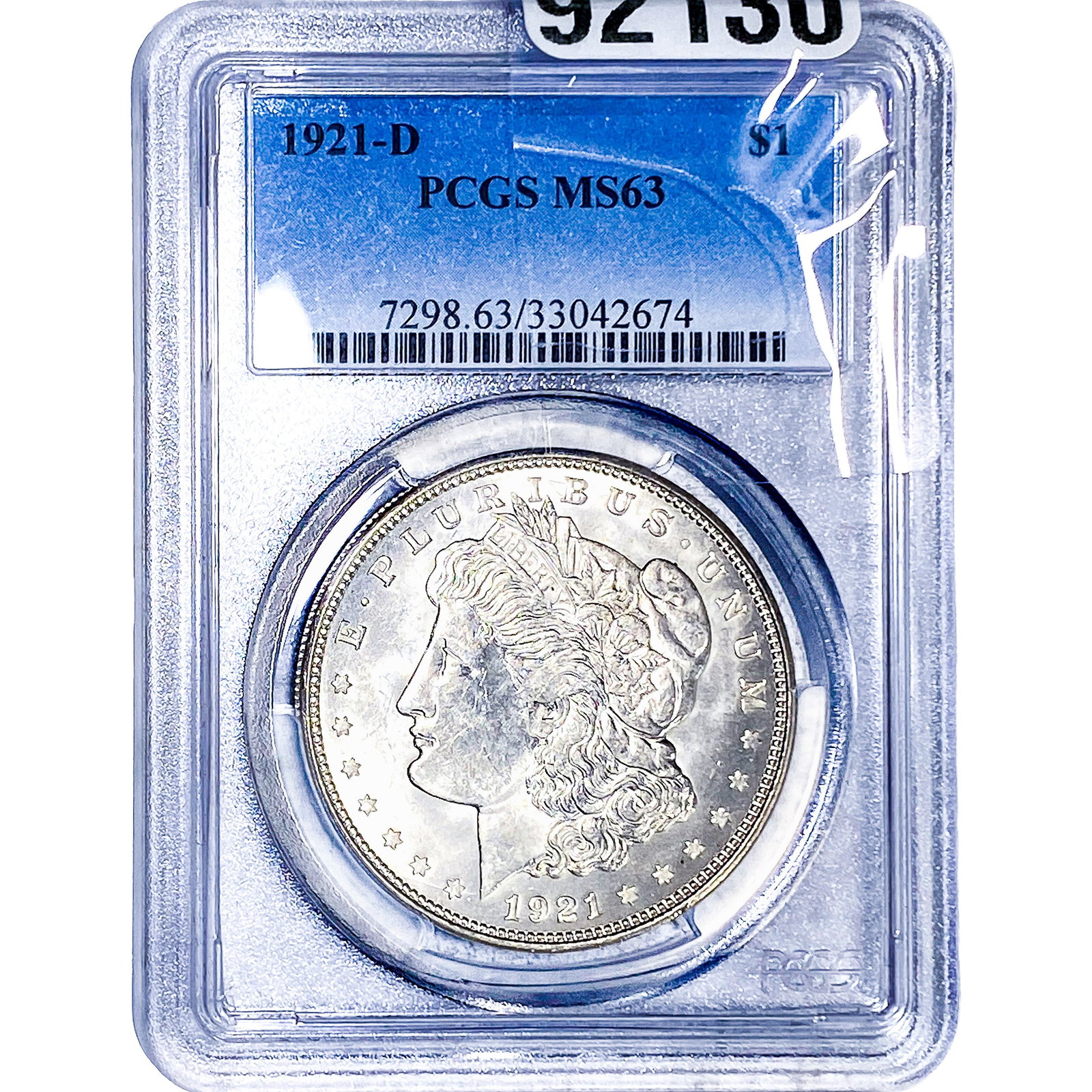 1921-D Morgan Silver Dollar PCGS MS63: 1921-D Morgan Silver Dollar PCGS MS63