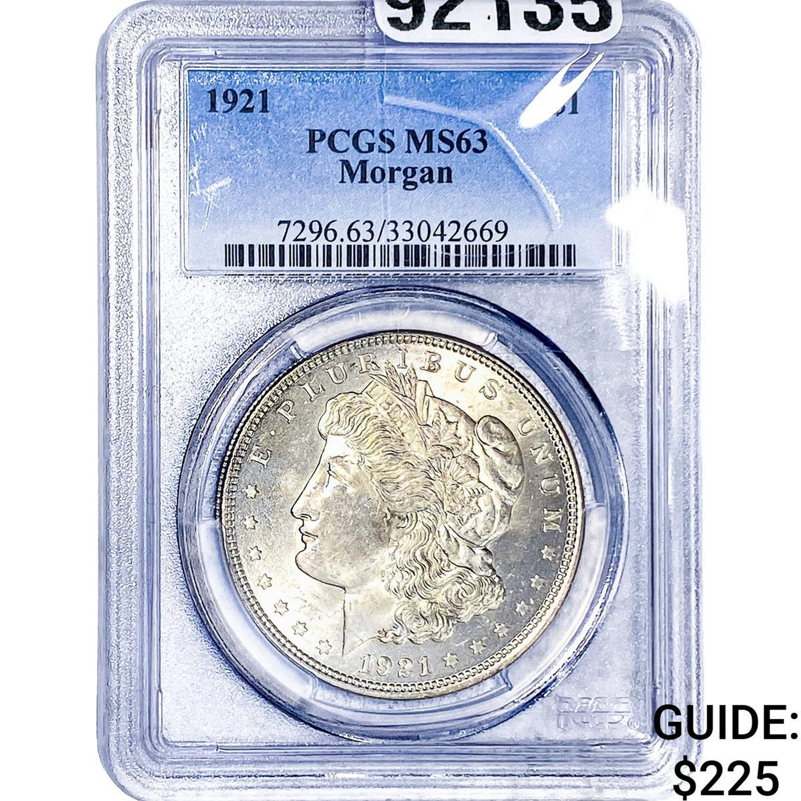 1921 Morgan Silver Dollar PCGS MS63: 1921 Morgan Silver Dollar PCGS MS63