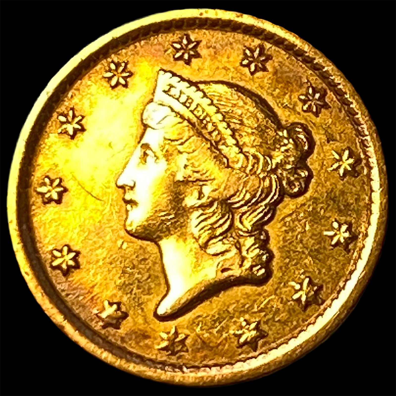 1852-O Gold $1 Liberty Head CLOSELY UNCIRCULATED: 1852-O Gold $1 Liberty Head CLOSELY UNCIRCULATED