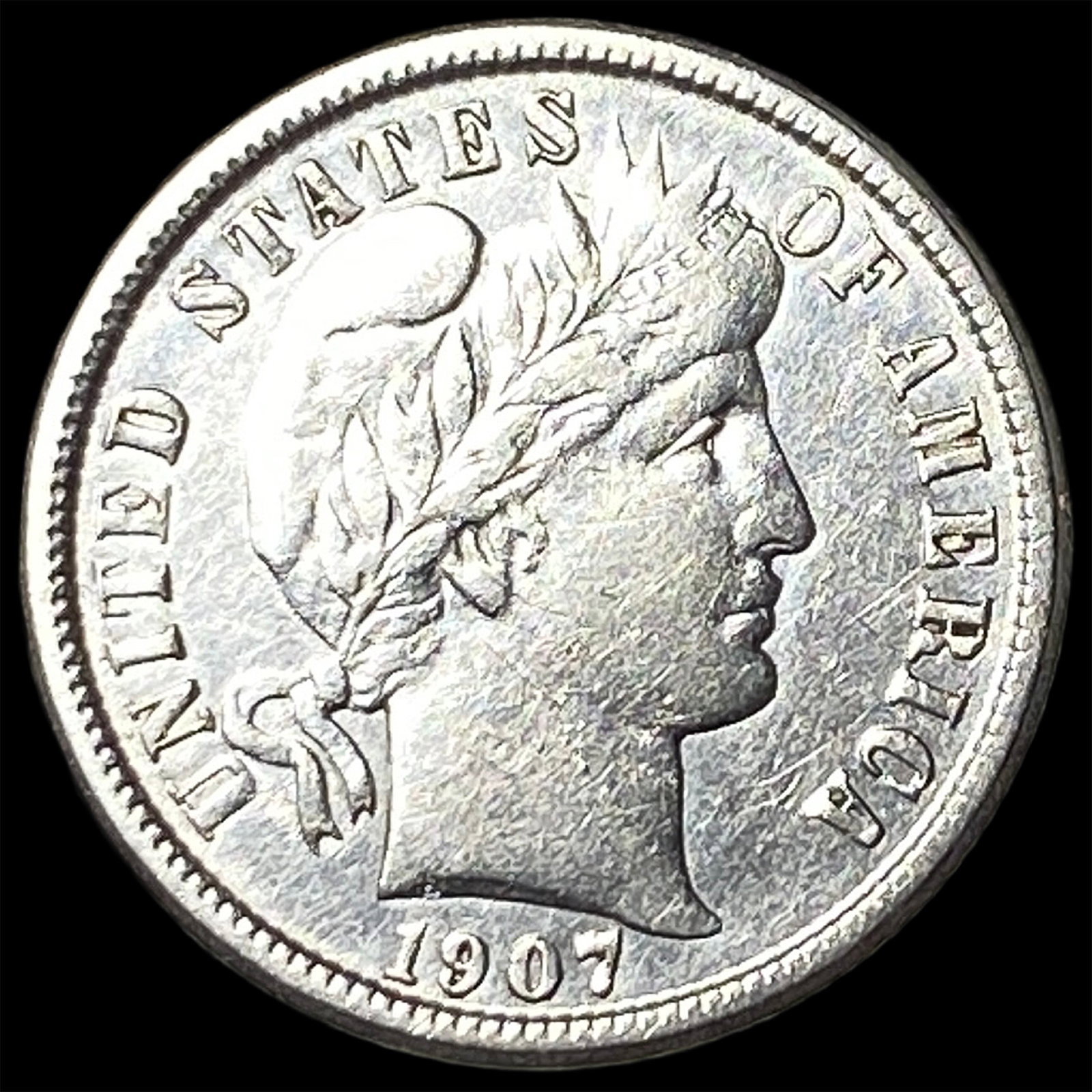 1907-O Silver Barber Dime CLOSELY UNCIRCULATED (1 of 2)