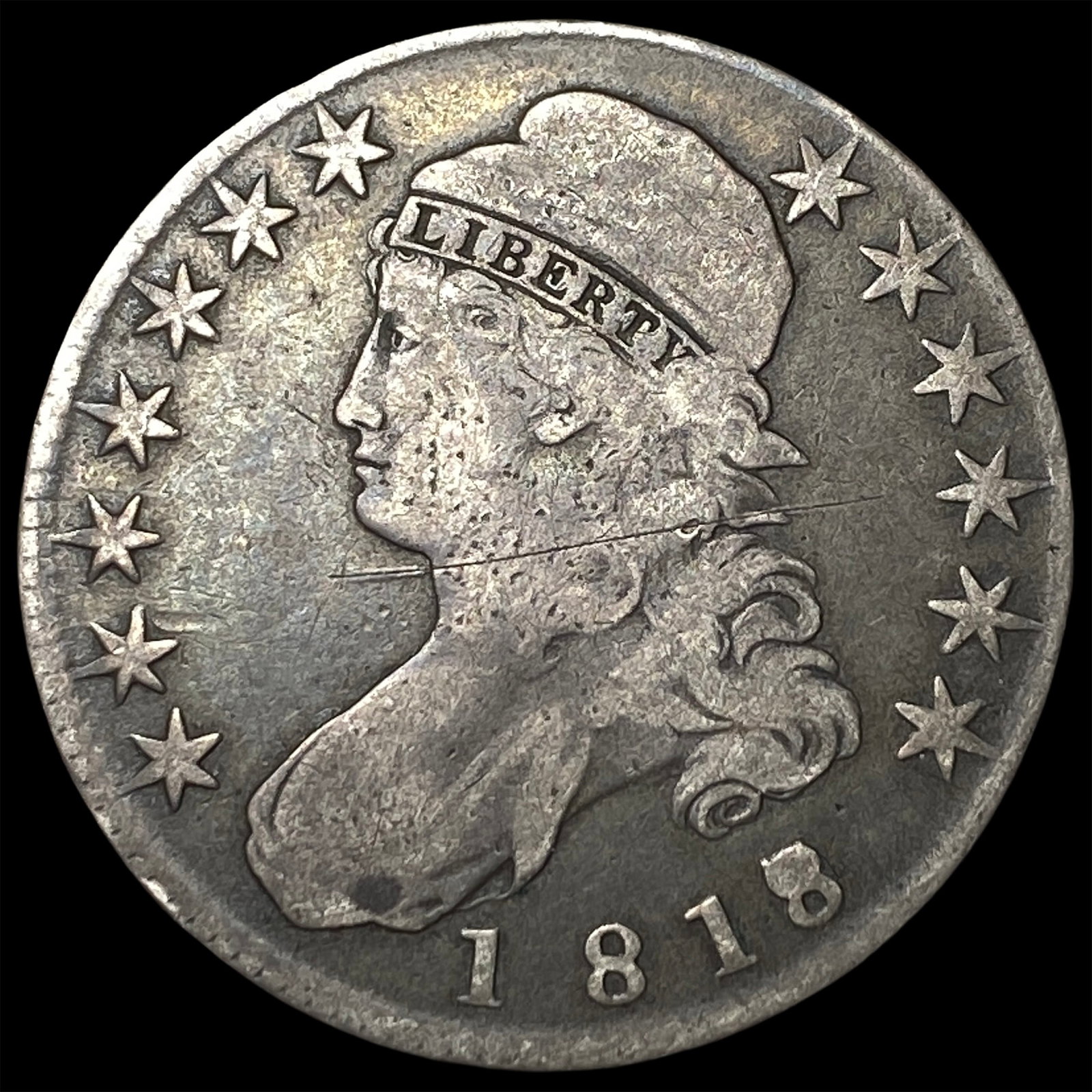 1818 Capped Bust Half Dollar ABOUT UNCIRCULATED: 1818 Capped Bust Half Dollar ABOUT UNCIRCULATED