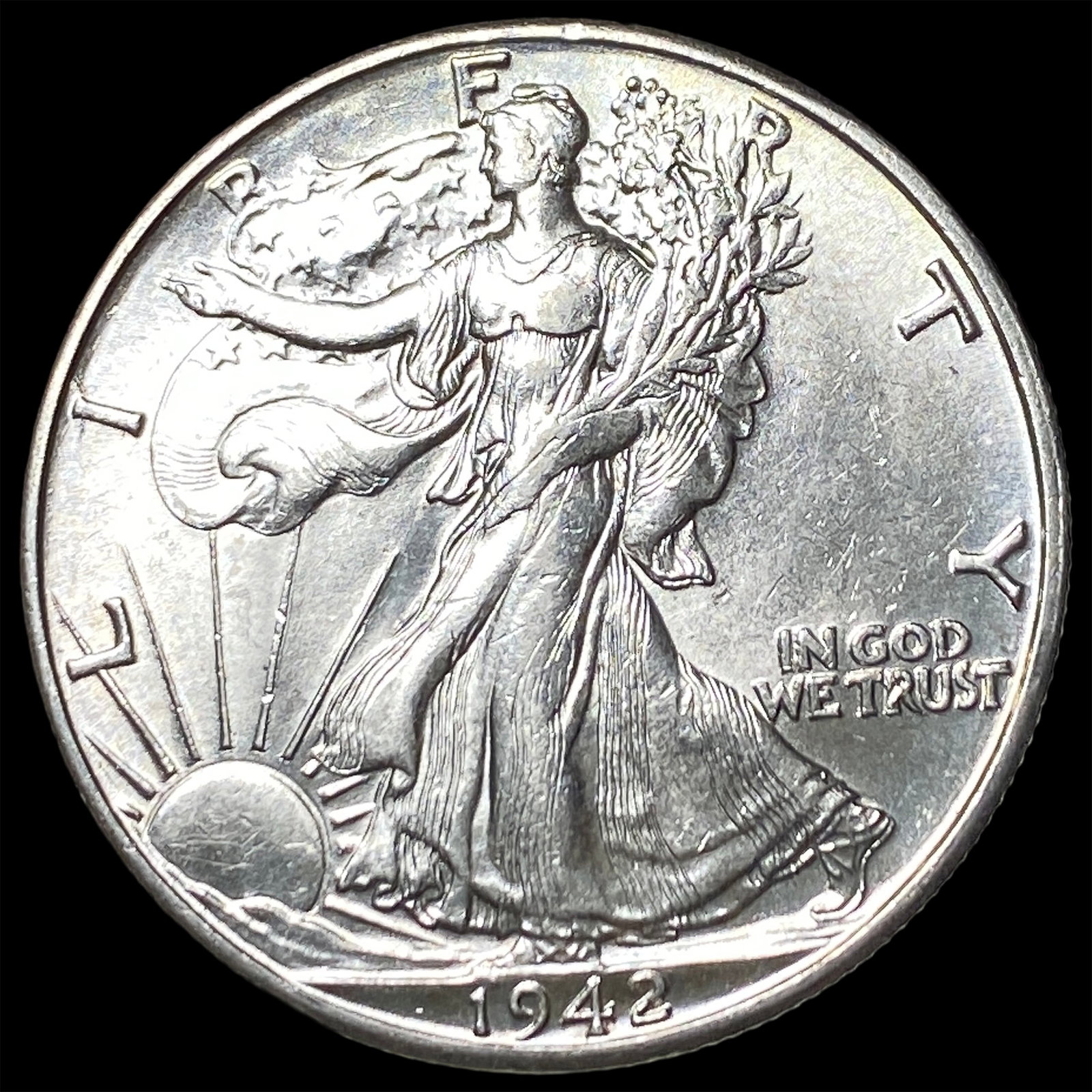 1942-D Silver Half Dollar CHOICE BU: 1942-D Silver Half Dollar CHOICE BU