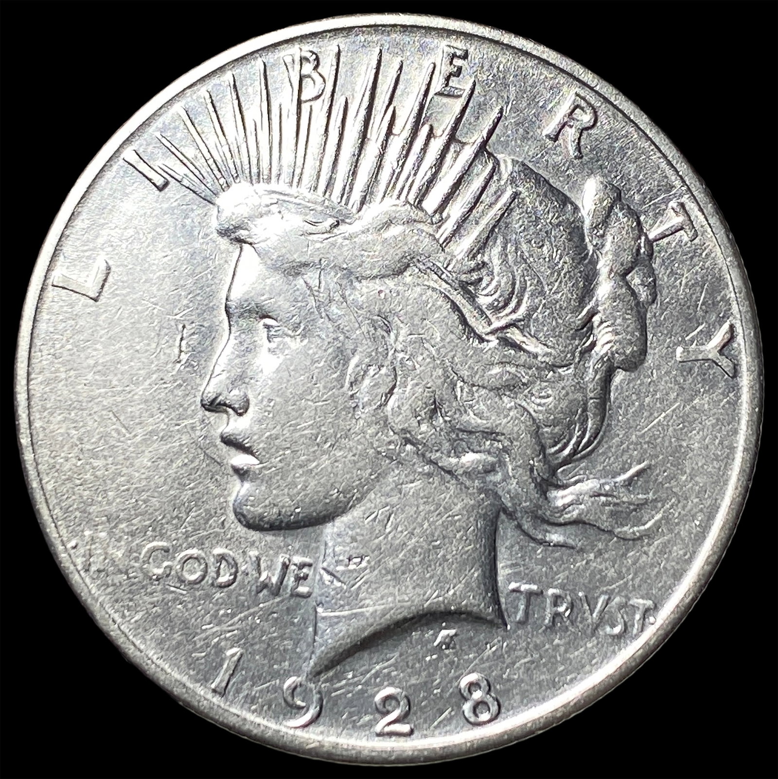 1928-S Peace Silver Dollar CHOICE AU: 1928-S Peace Silver Dollar CHOICE AU