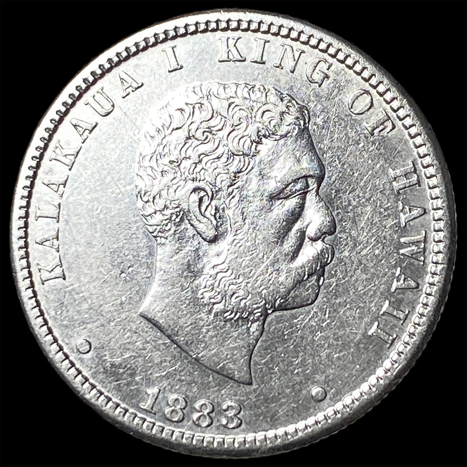1883 Hawaii Silver 1/4 Dollar CLOSELY UNCIRCULATED: 1883 Hawaii Silver 1/4 Dollar CLOSELY UNCIRCULATED