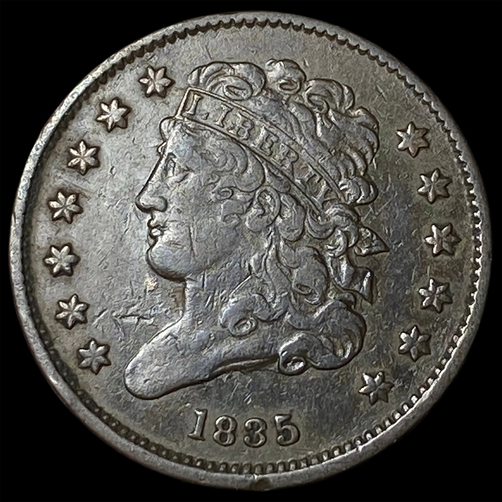 1835 Classic Head Half Cent CLOSELY UNCIRCULATED (1 of 2)