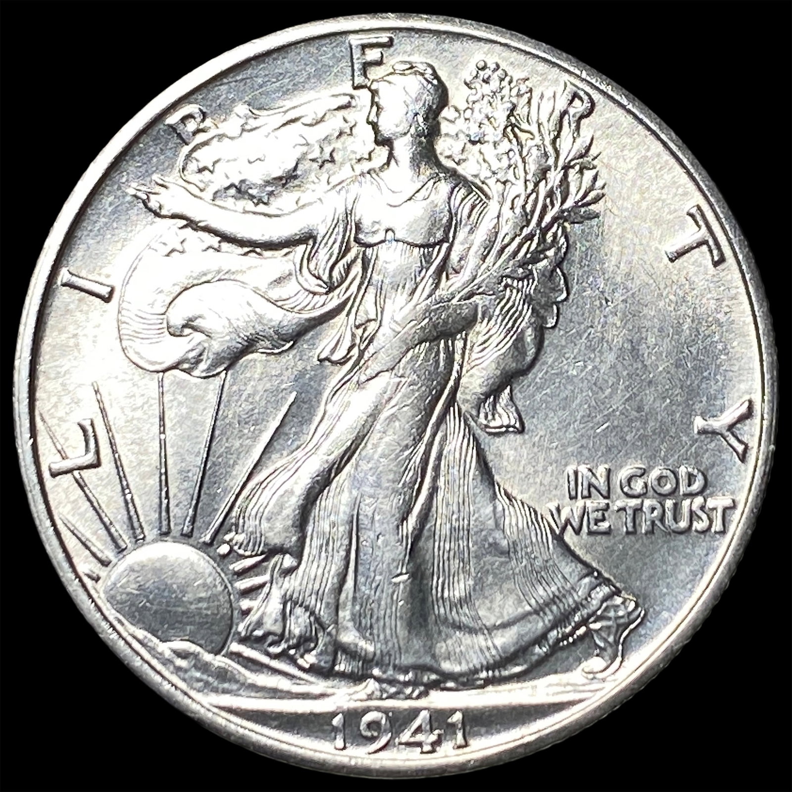 1941-S Silver Walking Liberty Half Dollar GEM BU (1 of 2)