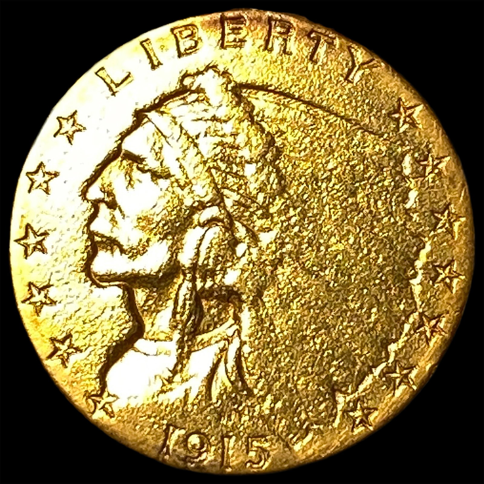 1915 Indian Head Gold $2.5 Quarter Eagle CLOSELY UNCIRCULATED (1 of 2)