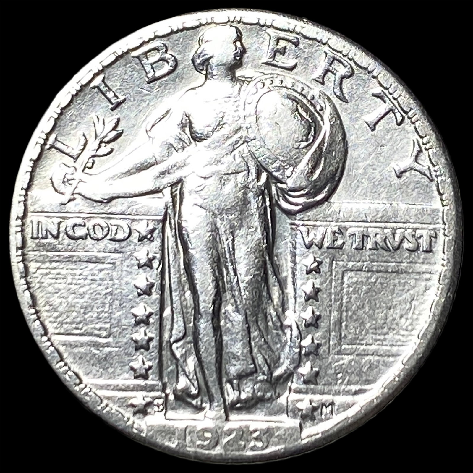 1923-S Silver Standing Liberty Quarter CHOICE AU: 1923-S Silver Standing Liberty Quarter CHOICE AU