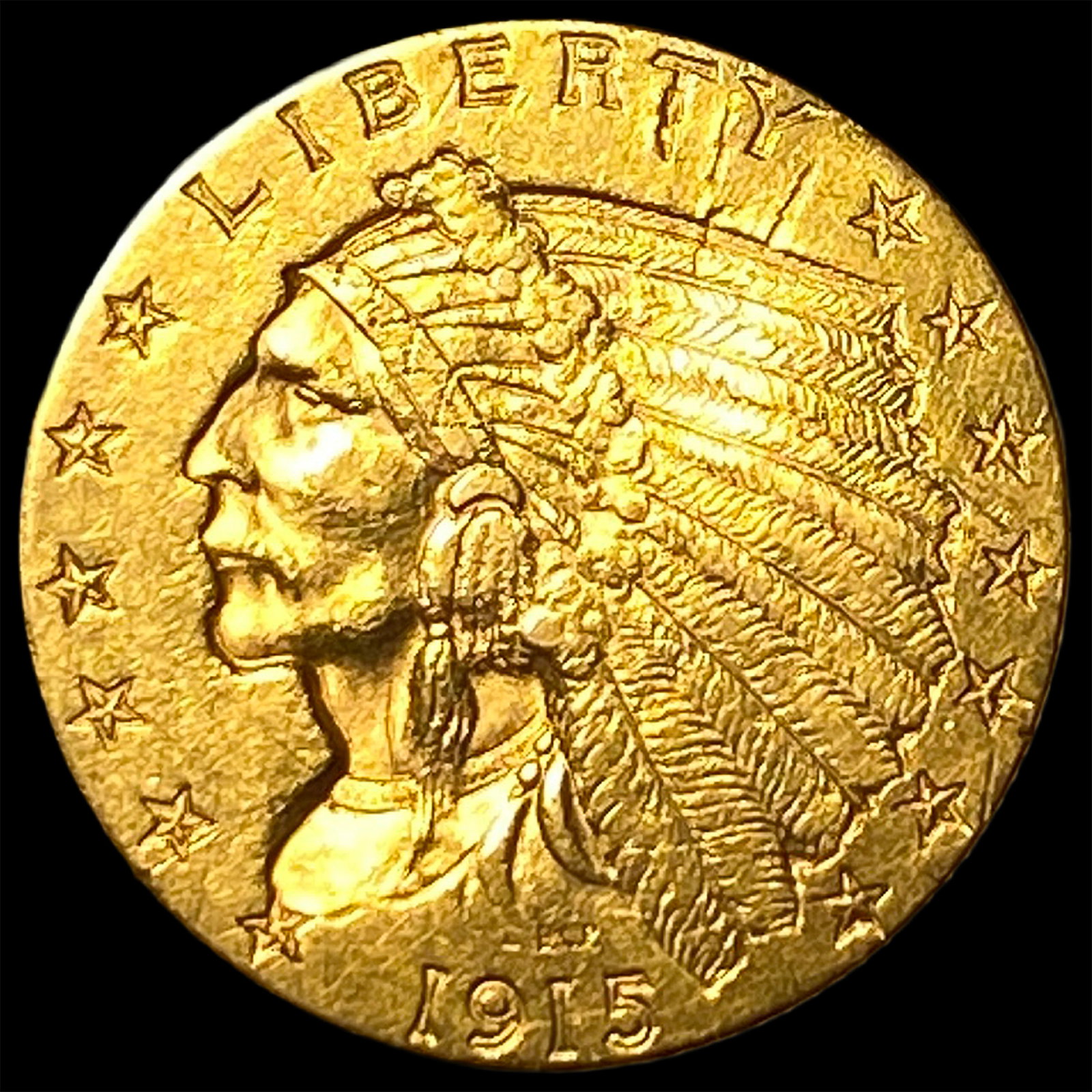 1915 Indian Head Gold $2.5 Quarter Eagle CLOSELY UNCIRCULATED (1 of 2)