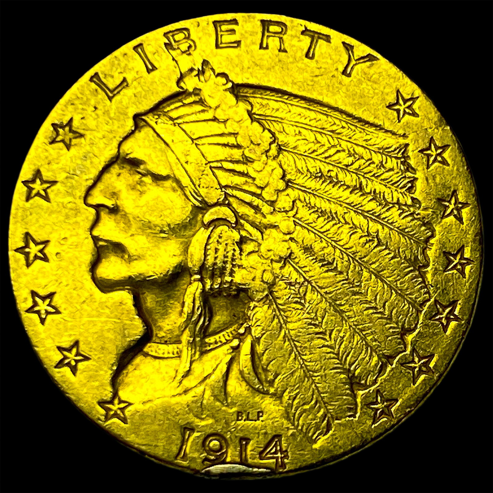 1914 Indian Head Gold $2.5 Quarter Eagle CLOSELY UNCIRCULATED (1 of 2)