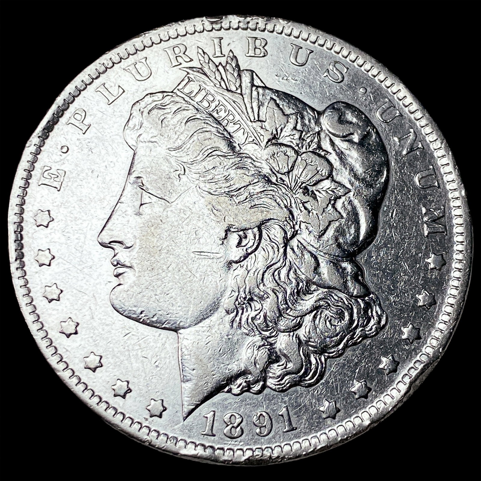 1891-CC spitting eagle Silver Morgan Dollar NEARLY UNCIRCULATED (1 of 2)