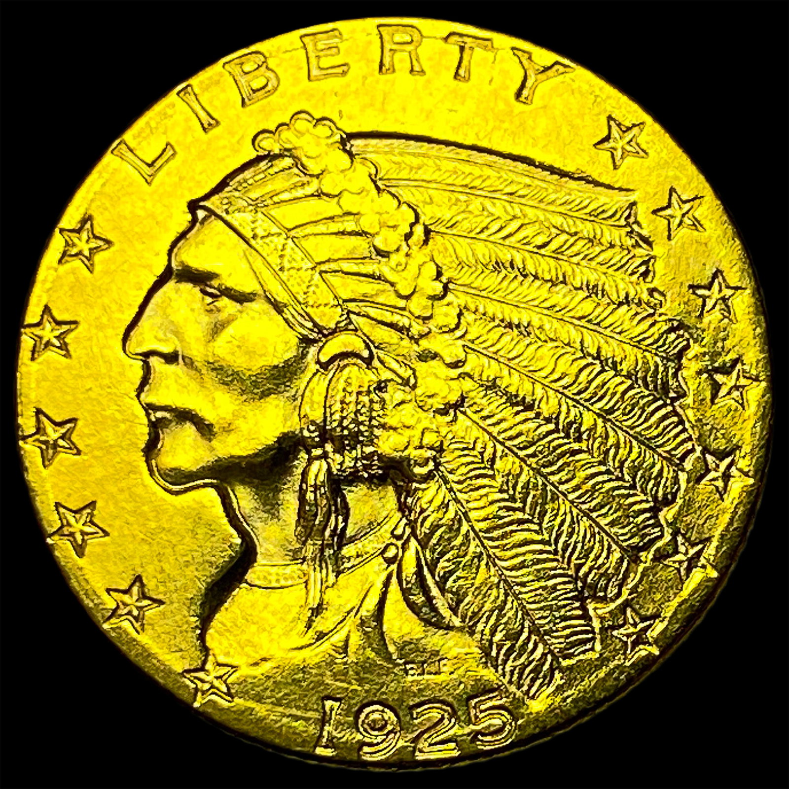 1925-D Gold Indian Head $2.5 Quarter Eagle UNCIRCULATED (1 of 2)
