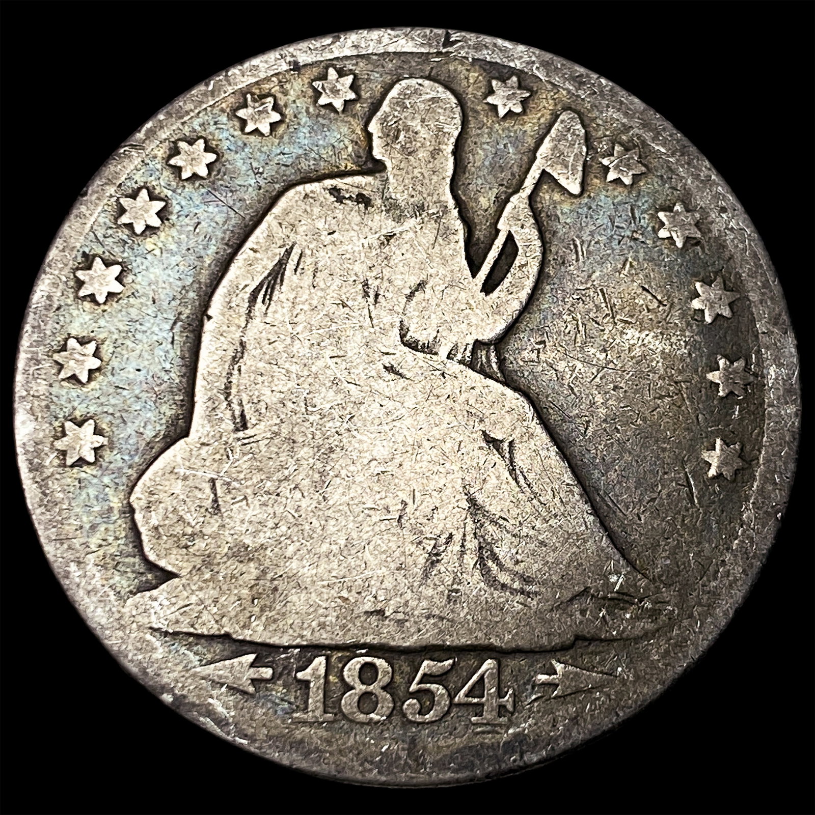 1854 Arrows Seated Liberty Half Dollar NICELY CIRCULATED: 1854 Arrows Seated Liberty Half Dollar NICELY CIRCULATED