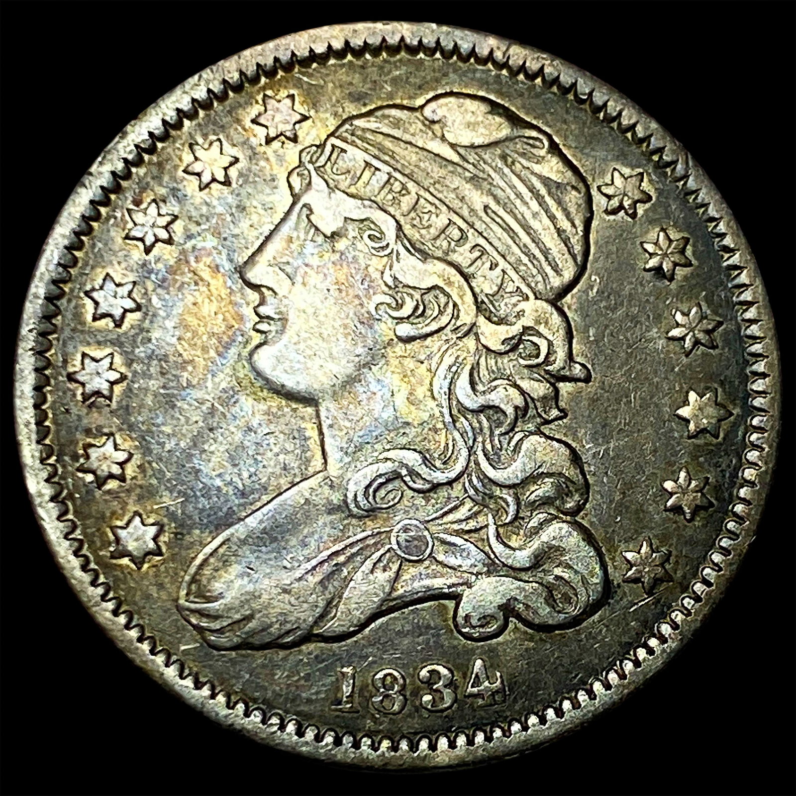 1834 Silver Capped Bust Quarter NEARLY UNCIRCULATED (1 of 2)