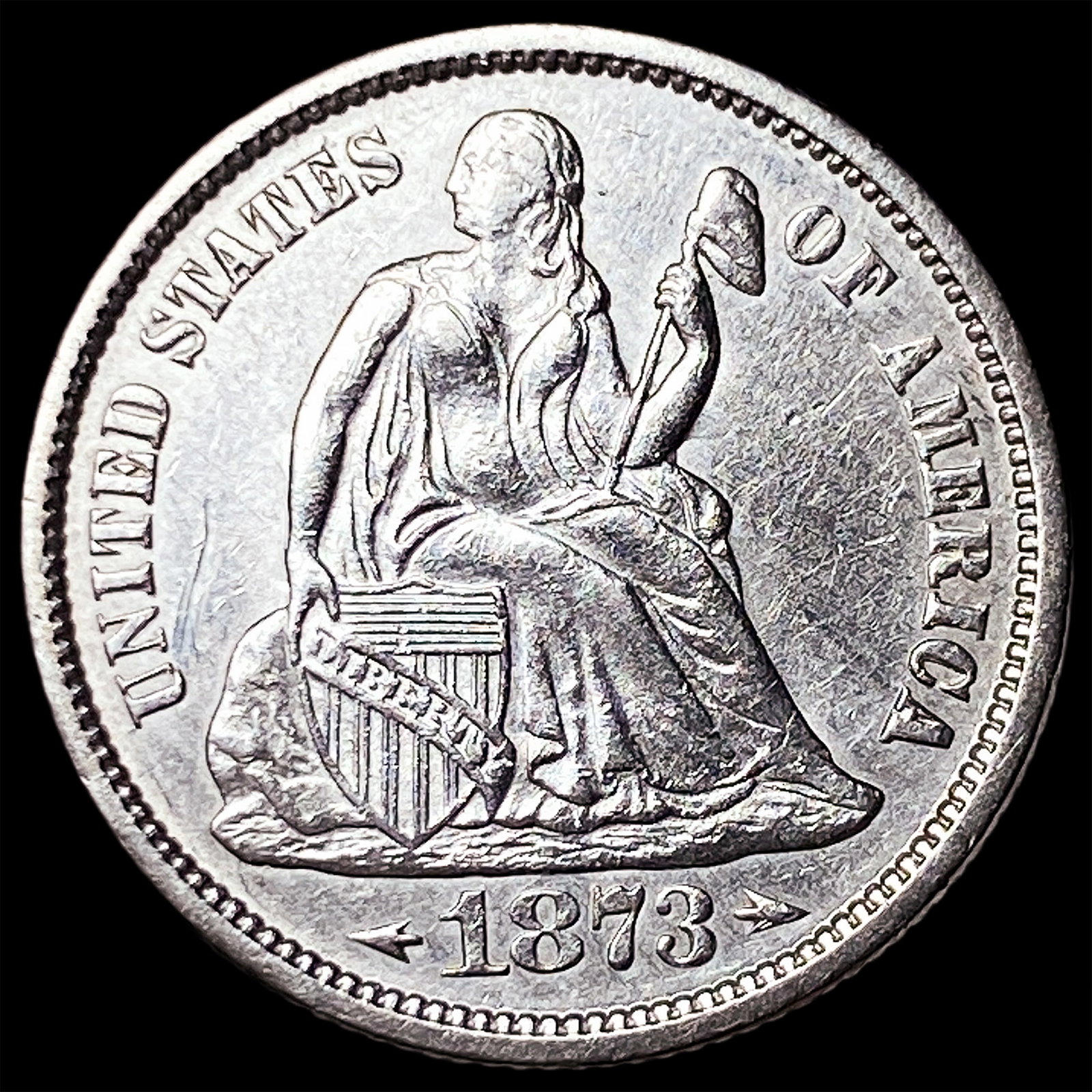 1873 Arrows Seated Liberty Dime UNCIRCULATED (1 of 2)