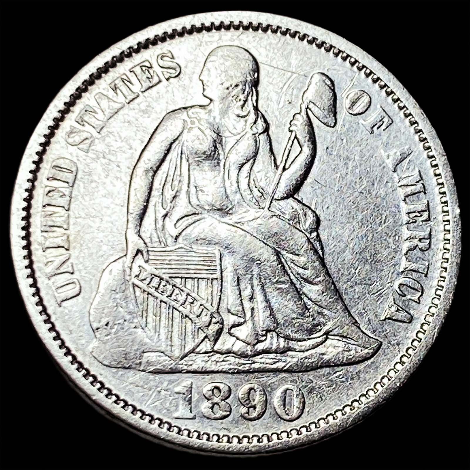 1890 Seated Liberty Dime CLOSELY UNCIRCULATED: 1890 Seated Liberty Dime CLOSELY UNCIRCULATED