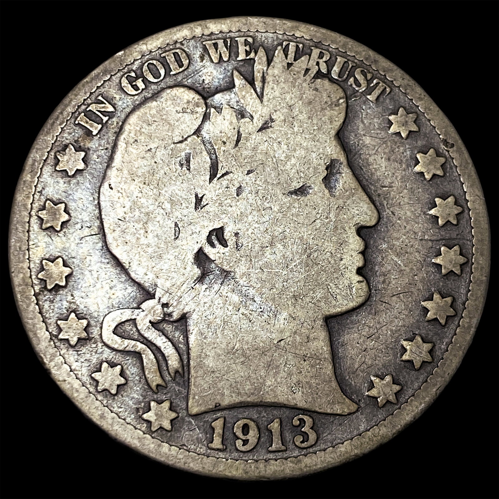 1913 Silver Barber Half Dollar NICELY CIRCULATED (1 of 2)