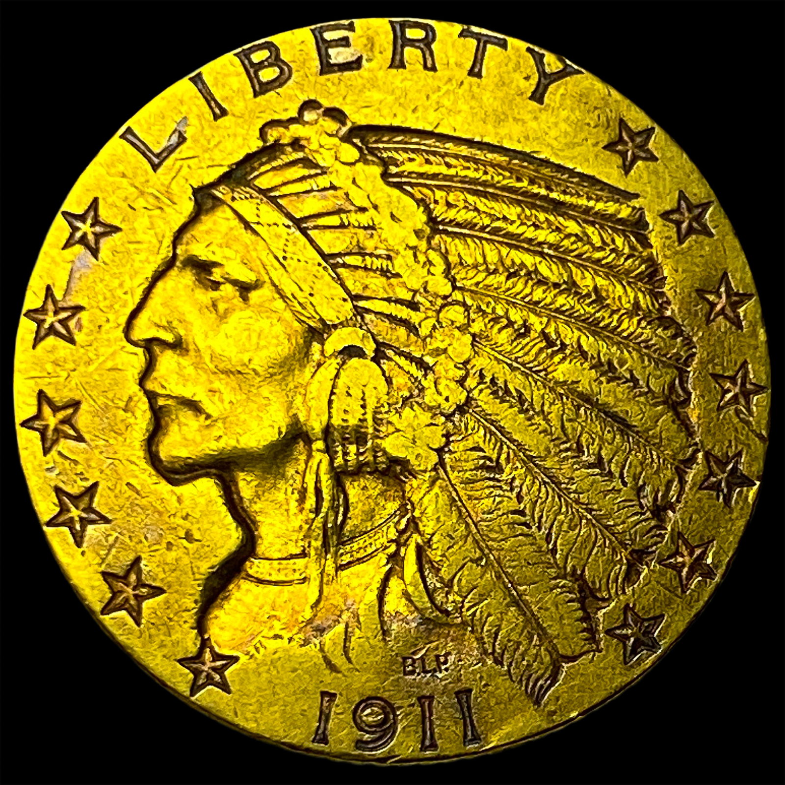 1911 Indian Head Half Eagle $5 Gold CHOICE AU: 1911 Indian Head Half Eagle $5 Gold CHOICE AU