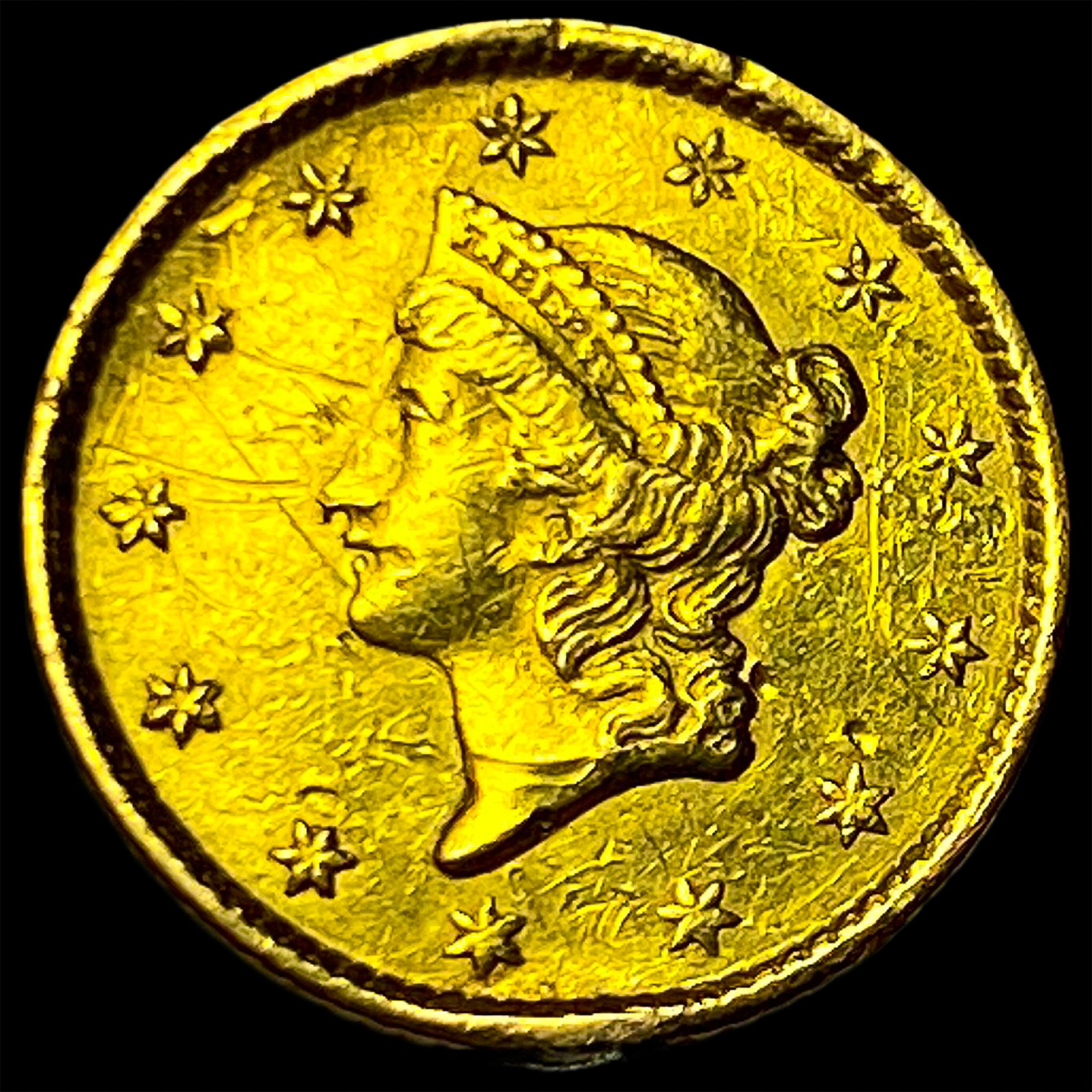 1853 Gold $1 Liberty Head Type 1 CLOSELY UNCIRCULATED: 1853 Gold $1 Liberty Head Type 1 CLOSELY UNCIRCULATED