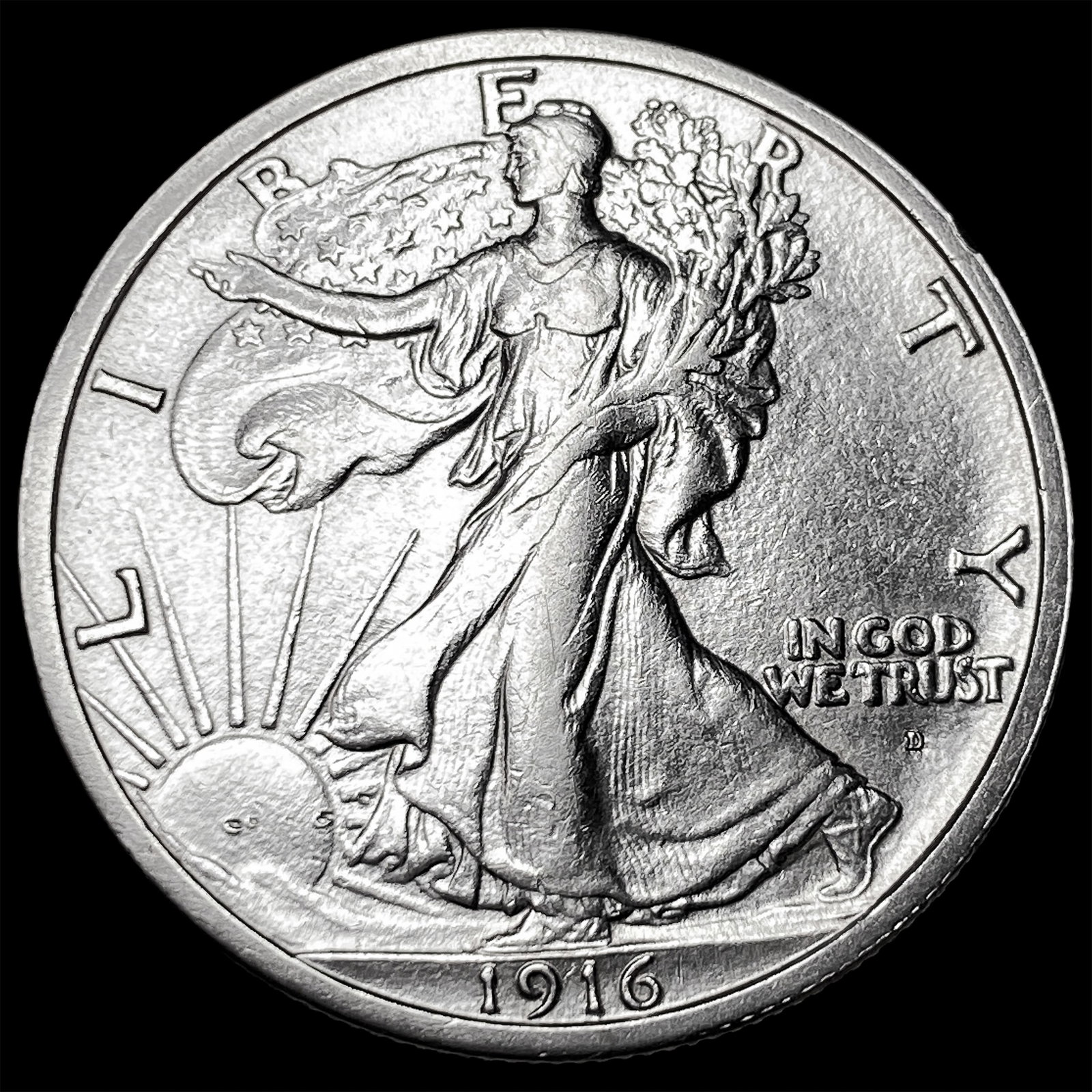 1916 Silver Walking Liberty Half Dollar CHOICE AU: 1916 Silver Walking Liberty Half Dollar CHOICE AU