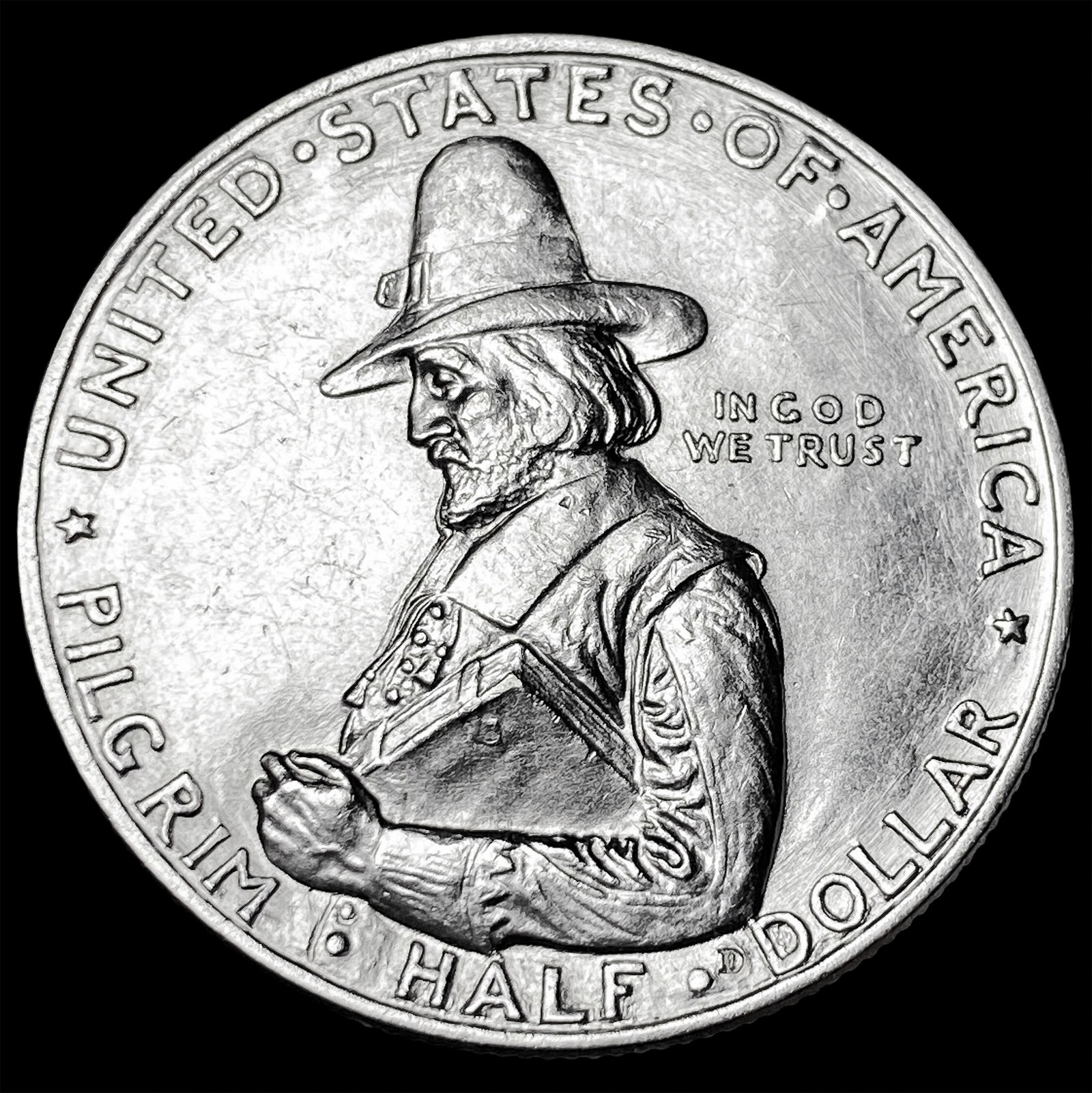 1920-D Silver Pilgrim Half Dollar GEM BU (1 of 2)