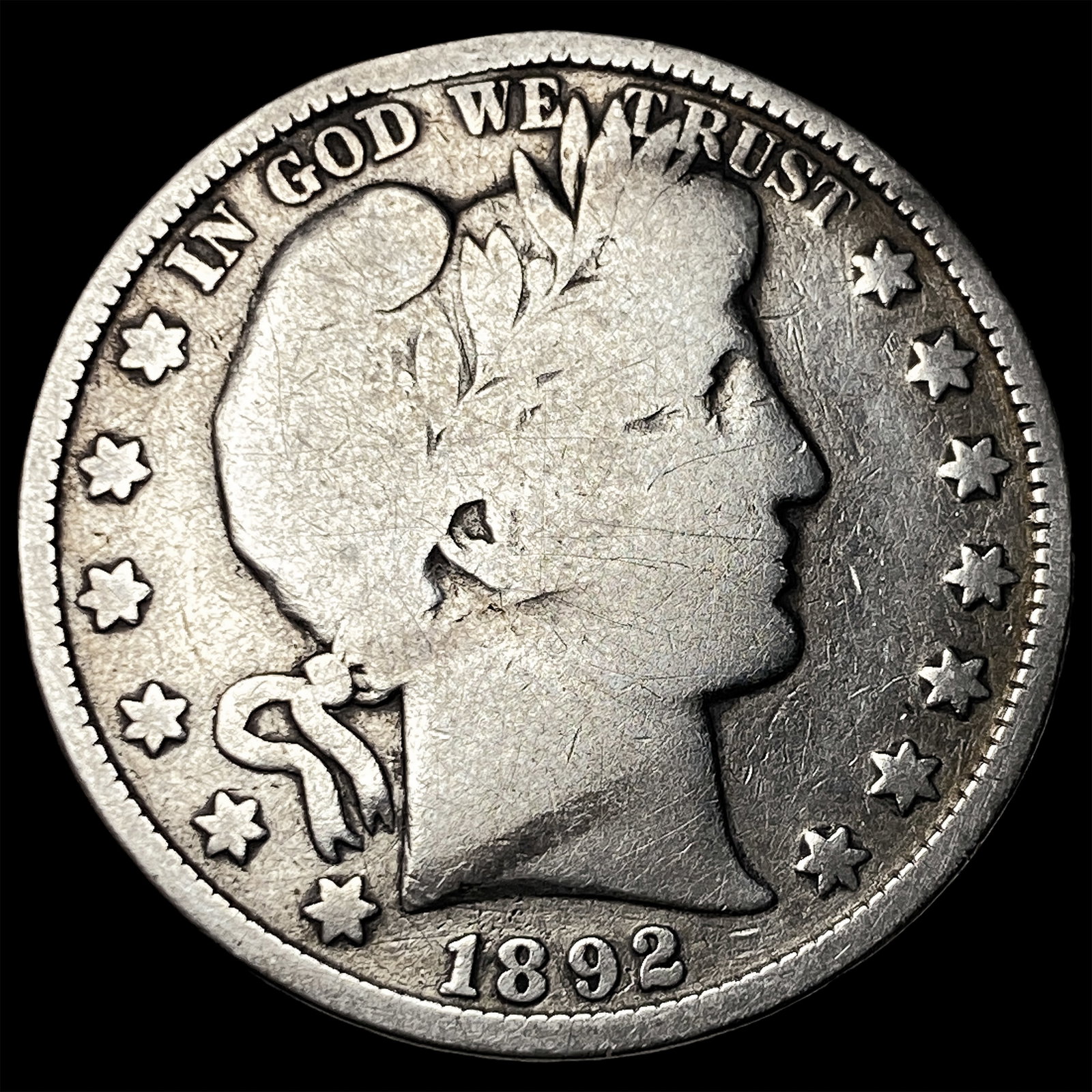 1892-O Silver Barber Half Dollar NICELY CIRCULATED (1 of 2)