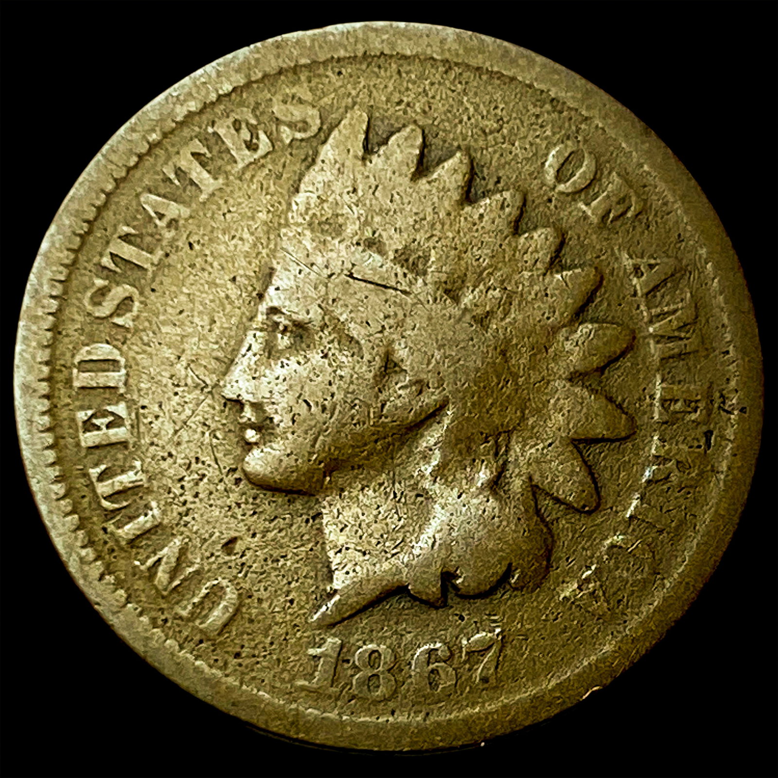 1867 Indian Head Cent NICELY CIRCULATED (1 of 2)
