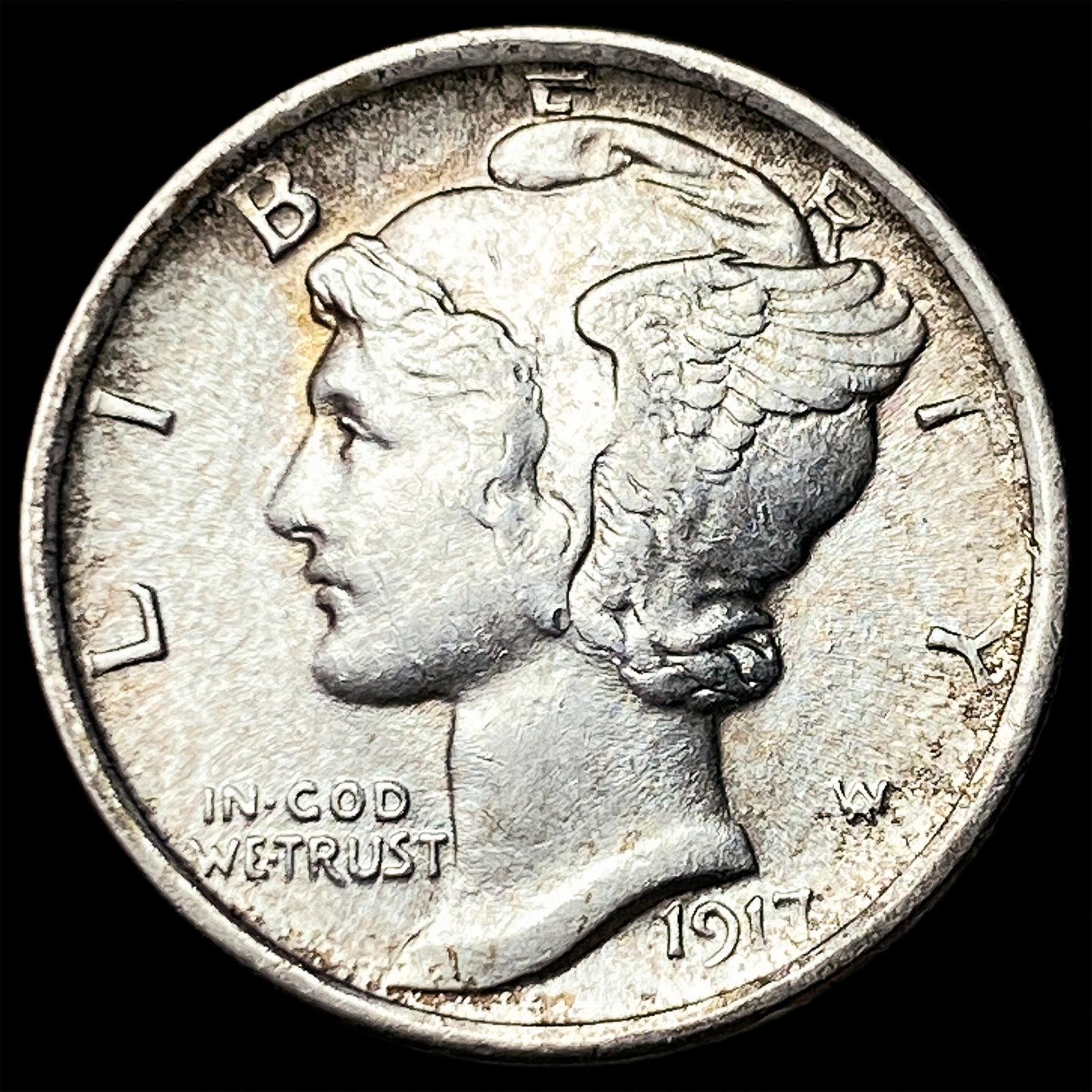 1917-D Silver Mercury Dime CLOSELY UNCIRCULATED: 1917-D Silver Mercury Dime CLOSELY UNCIRCULATED